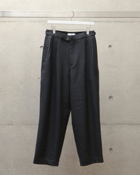OFFICER PANTS 2TUCK WIDE CHARCOAL
