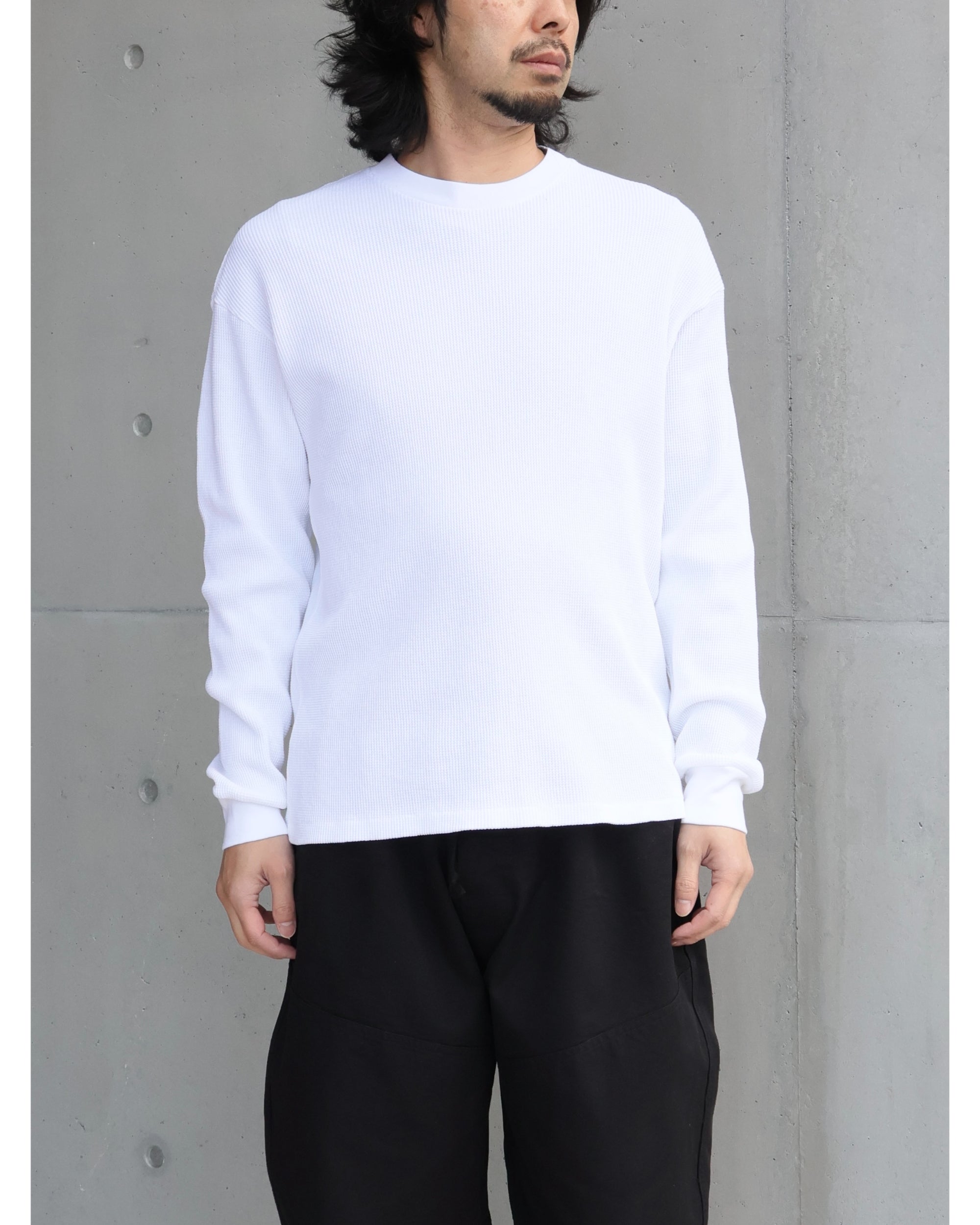 コットンワッフル 長袖Tシャツ WHITE – TIME AFTER TIME