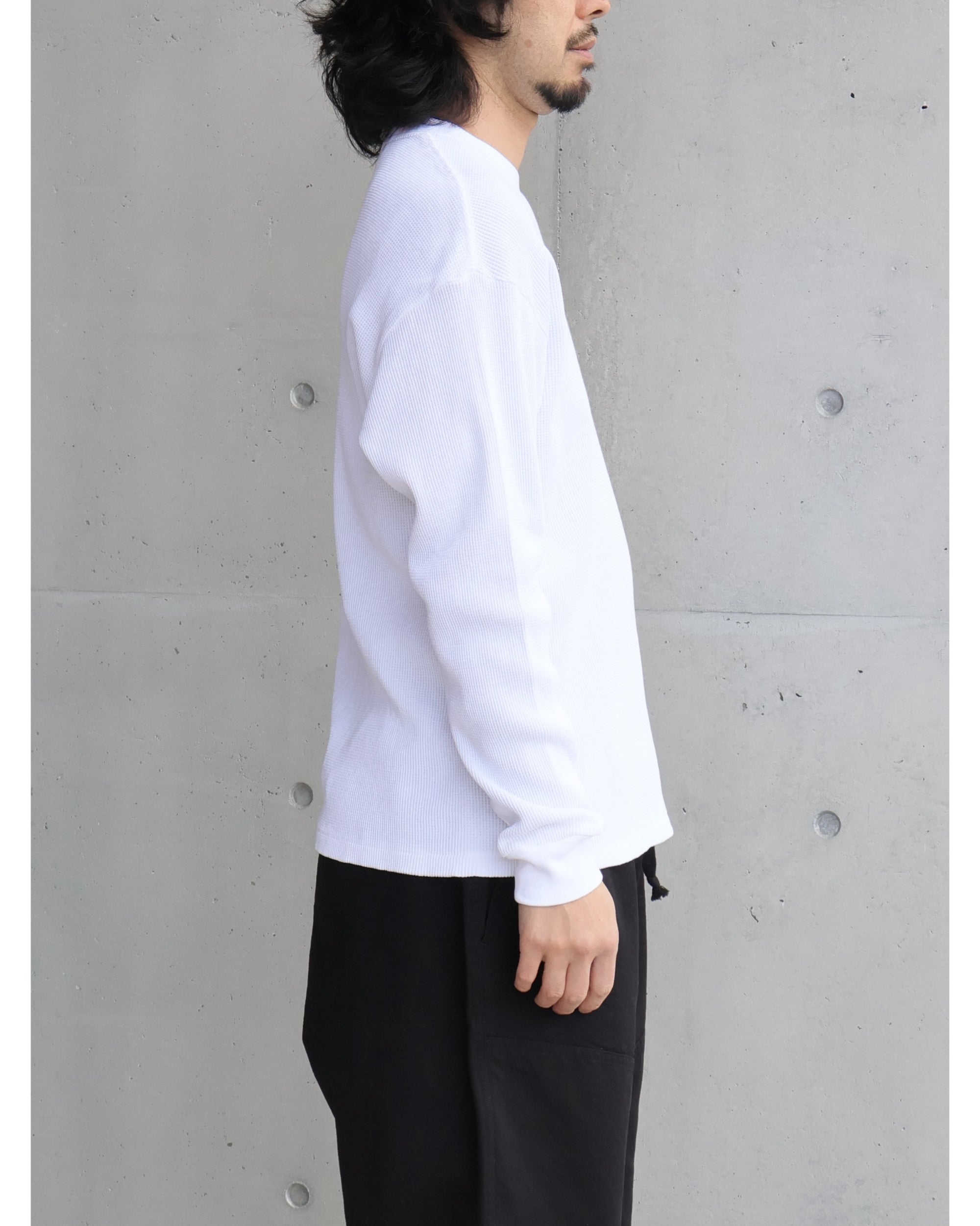 コットンワッフル 長袖Tシャツ WHITE – TIME AFTER TIME