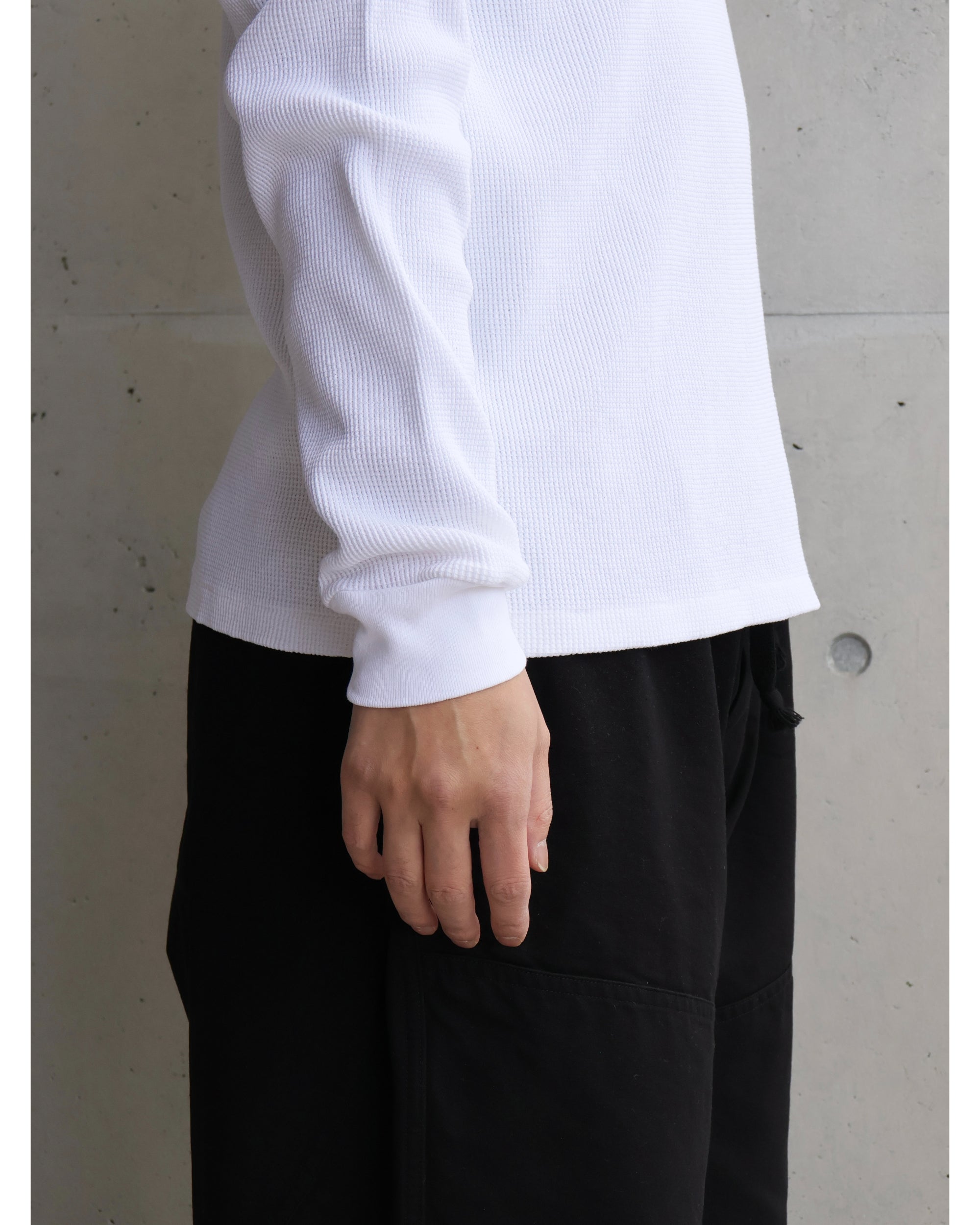 コットンワッフル 長袖Tシャツ WHITE – TIME AFTER TIME