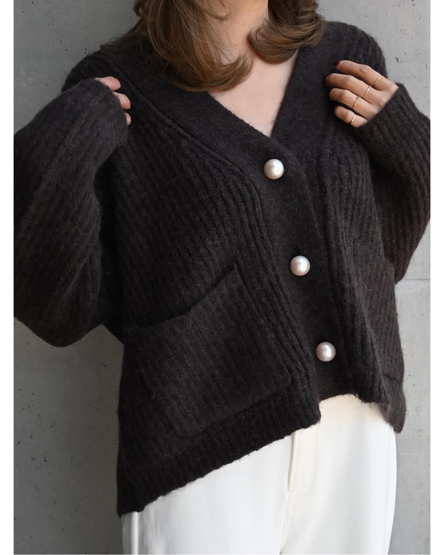 mohair knit cardigan
