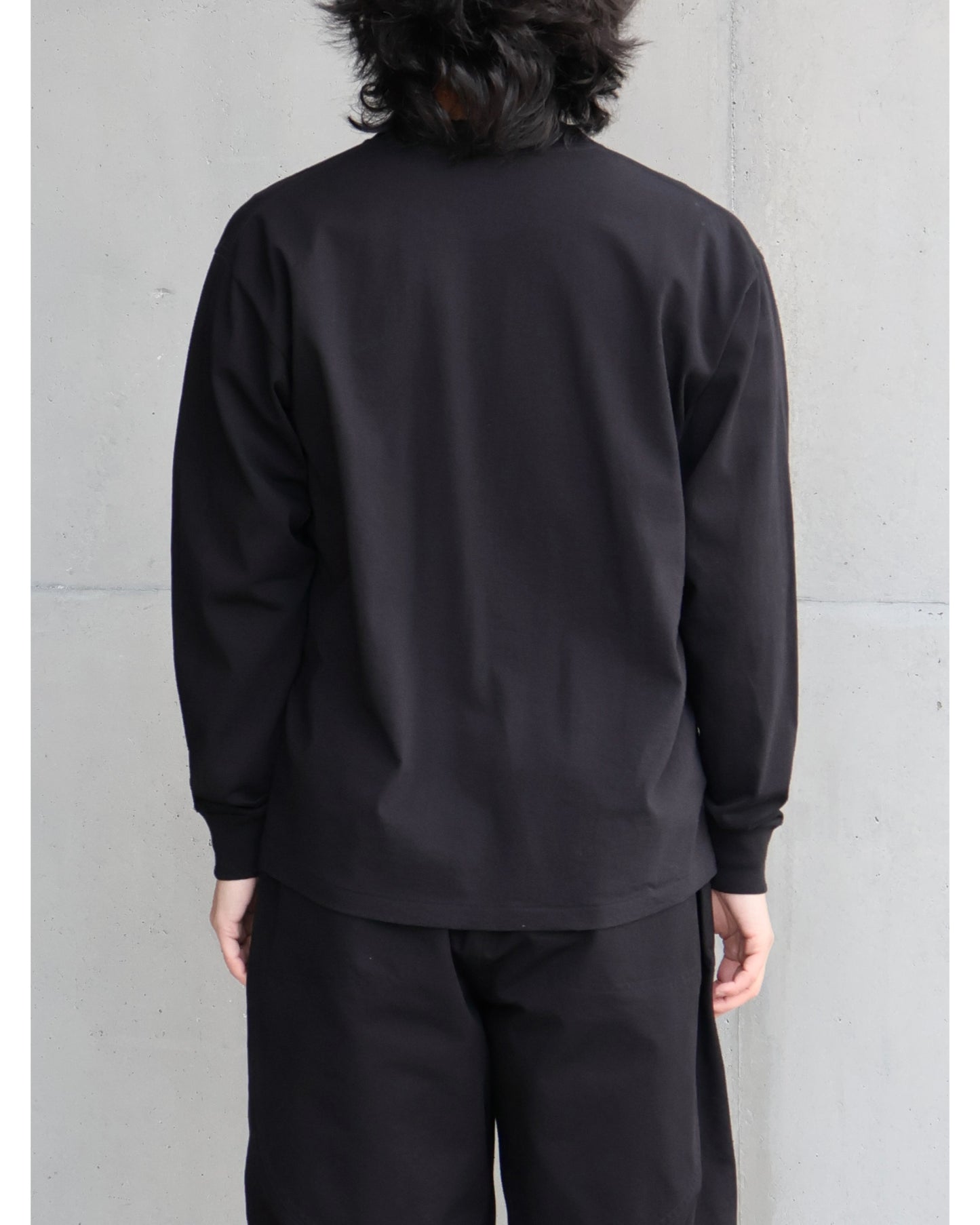 コットンジャージ 長袖Tシャツ BLACK