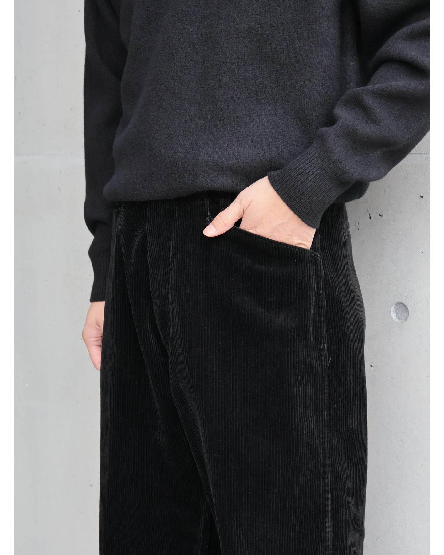 コーデュロイ ワークパンツ BLACK