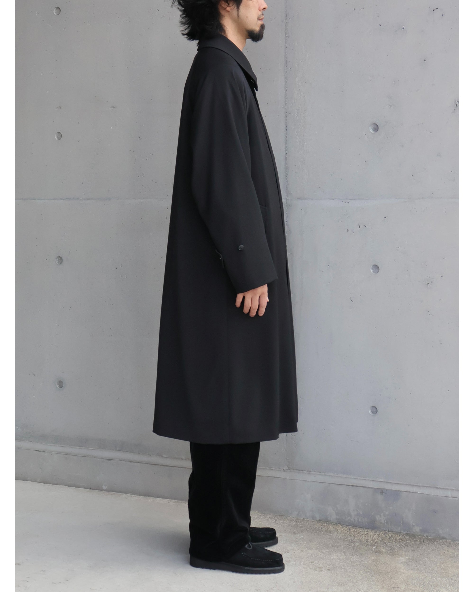 ウールギャバ バルカラーコート BLACK – TIME AFTER TIME