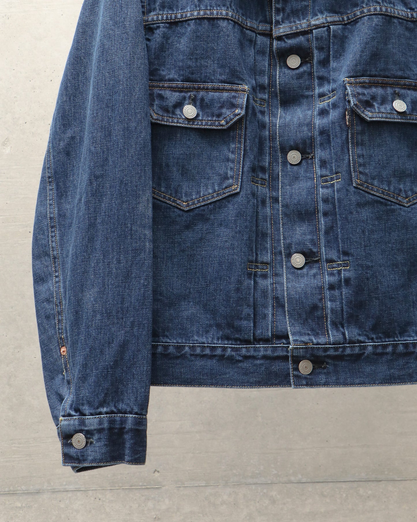 Selvedge Denim Used Wash Trucker Jacket-2 INDIGO