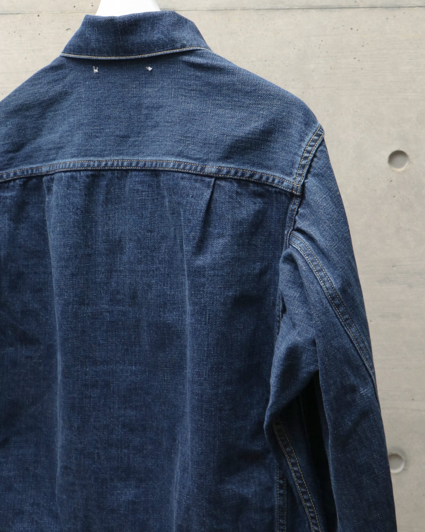 Selvedge Denim Used Wash Trucker Jacket-2 INDIGO