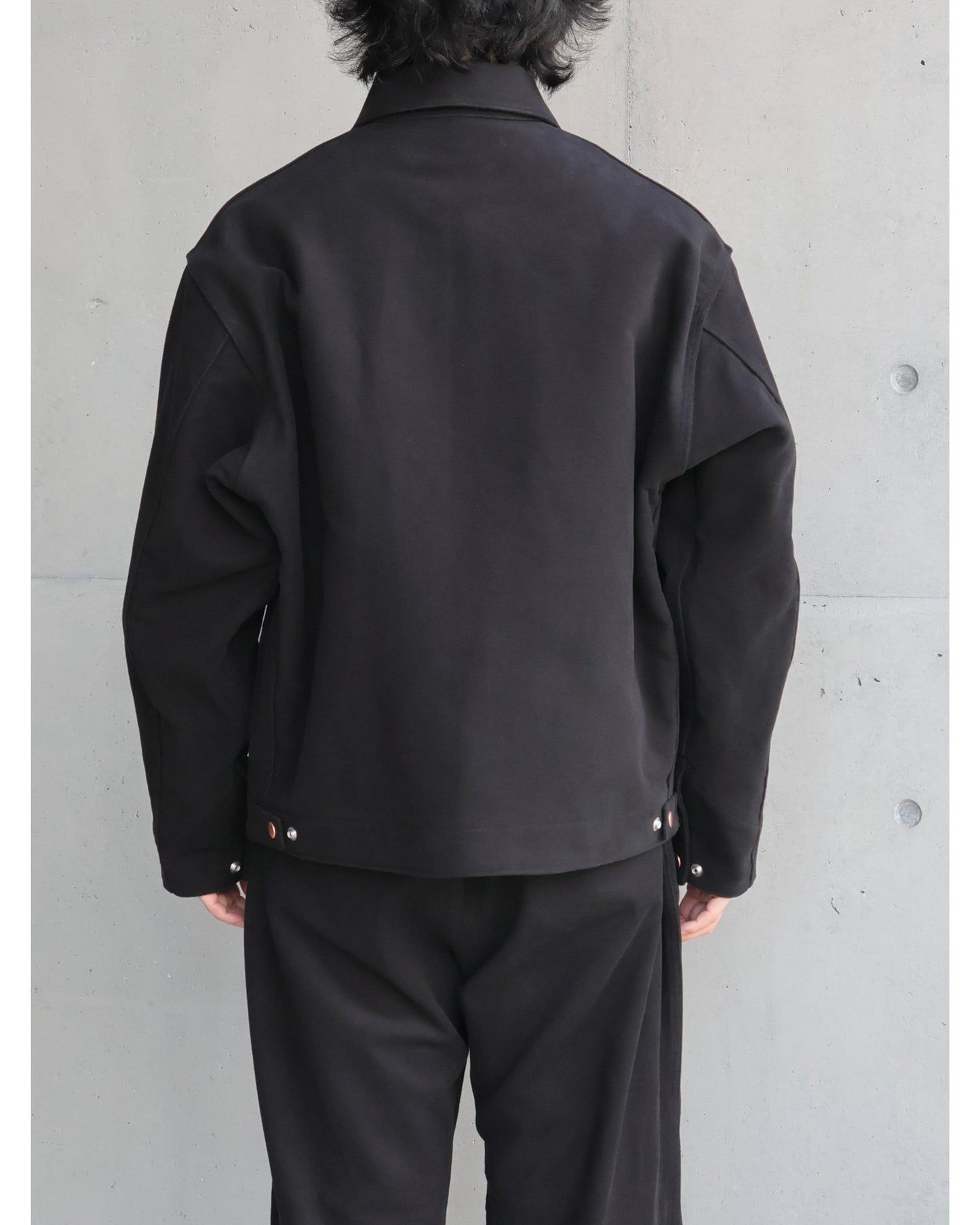 モールスキン ジップショートジャケット BLACK