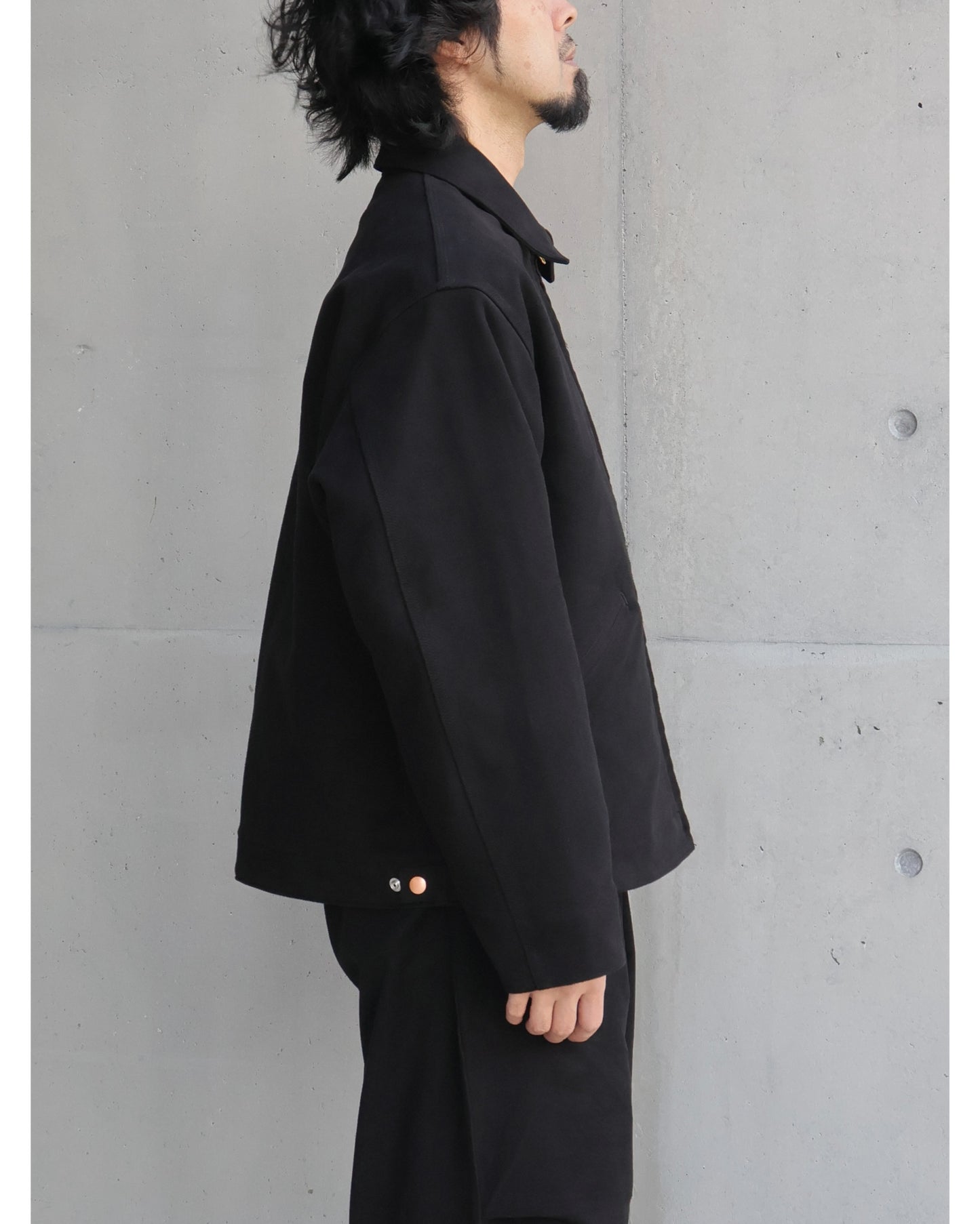 モールスキン ジップショートジャケット BLACK