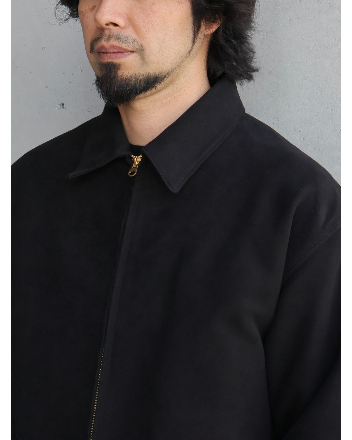 モールスキン ジップショートジャケット BLACK