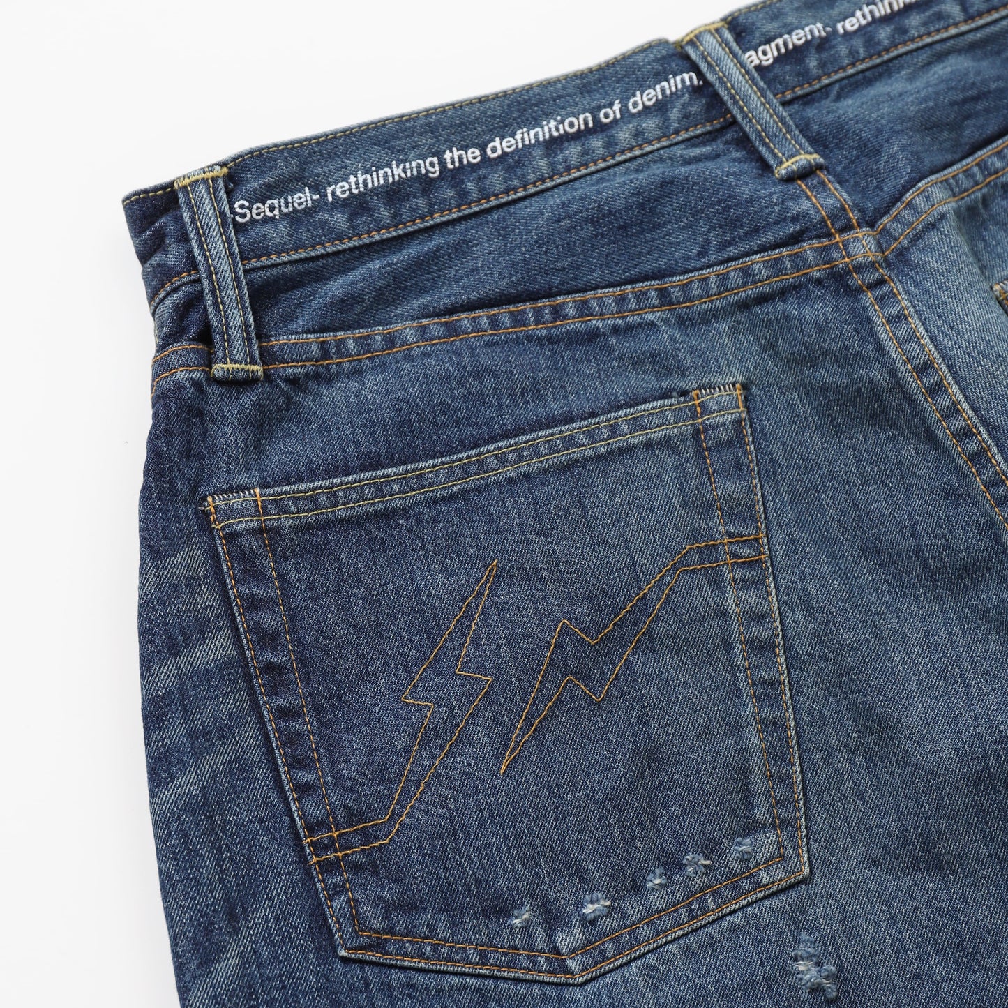 "FRAGMENT × SEQUEL" DAMAGE DENIM PANTS(14.5oz)