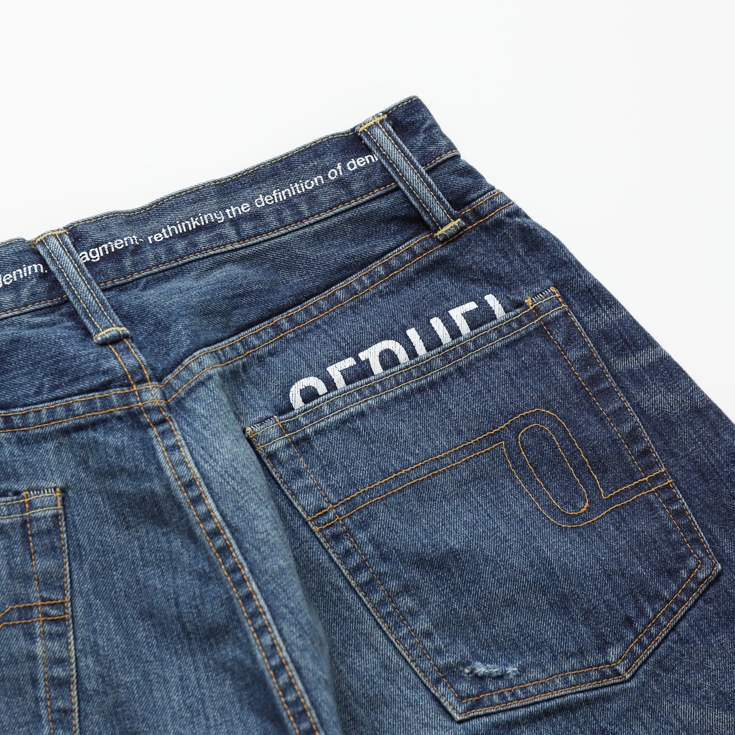 "FRAGMENT × SEQUEL" DAMAGE DENIM PANTS(14.5oz)