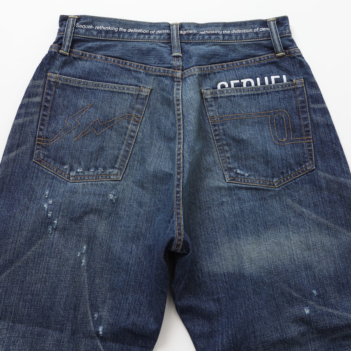 "FRAGMENT × SEQUEL" DAMAGE DENIM PANTS(14.5oz)