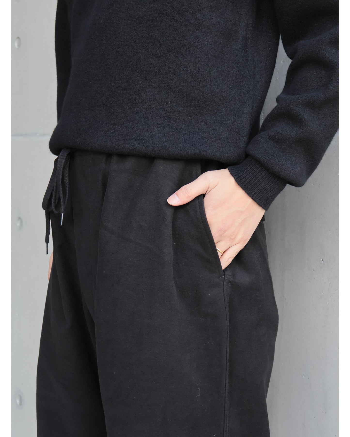 モールスキン ニータックパンツ BLACK