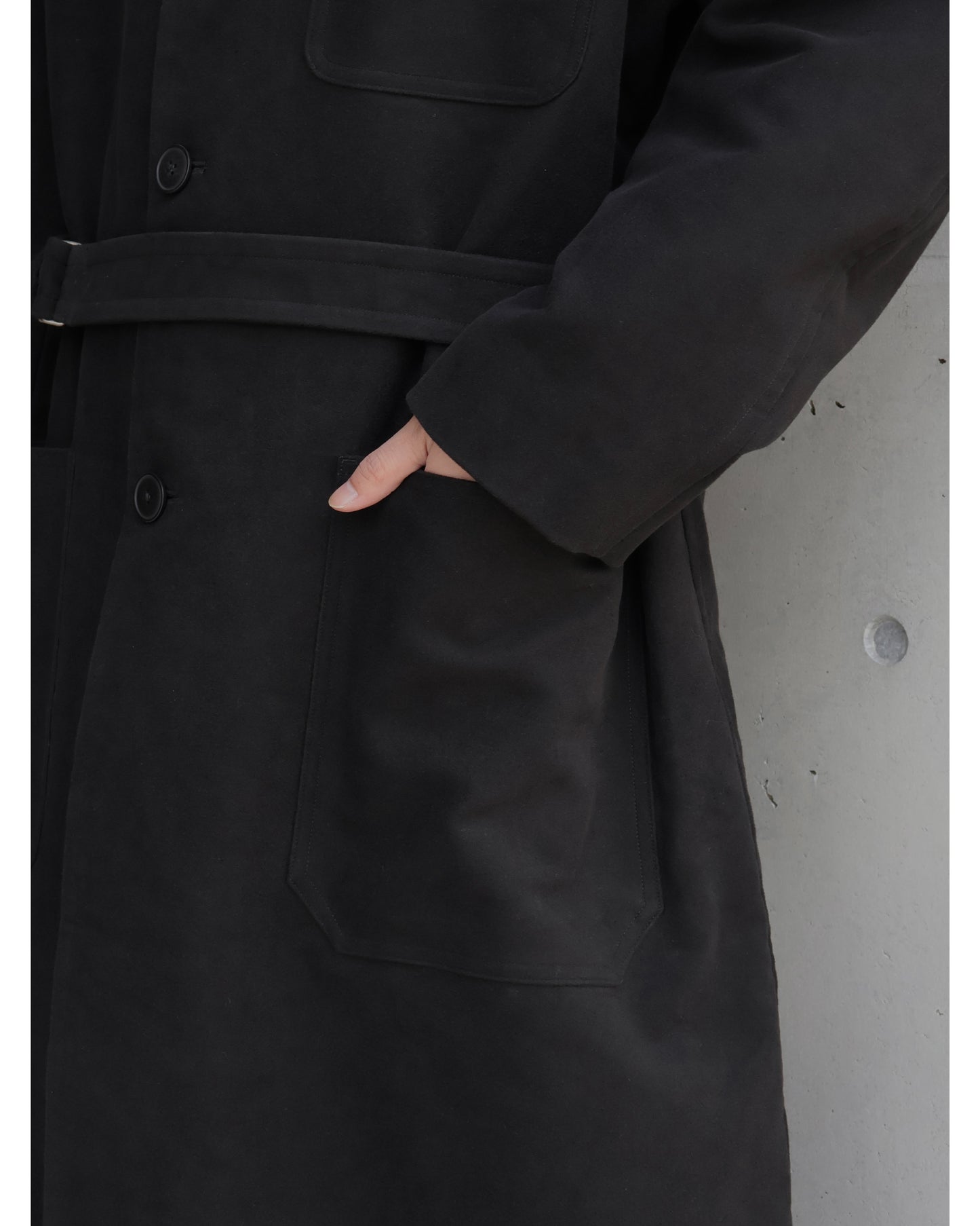 モールスキン ミリタリーコート BLACK