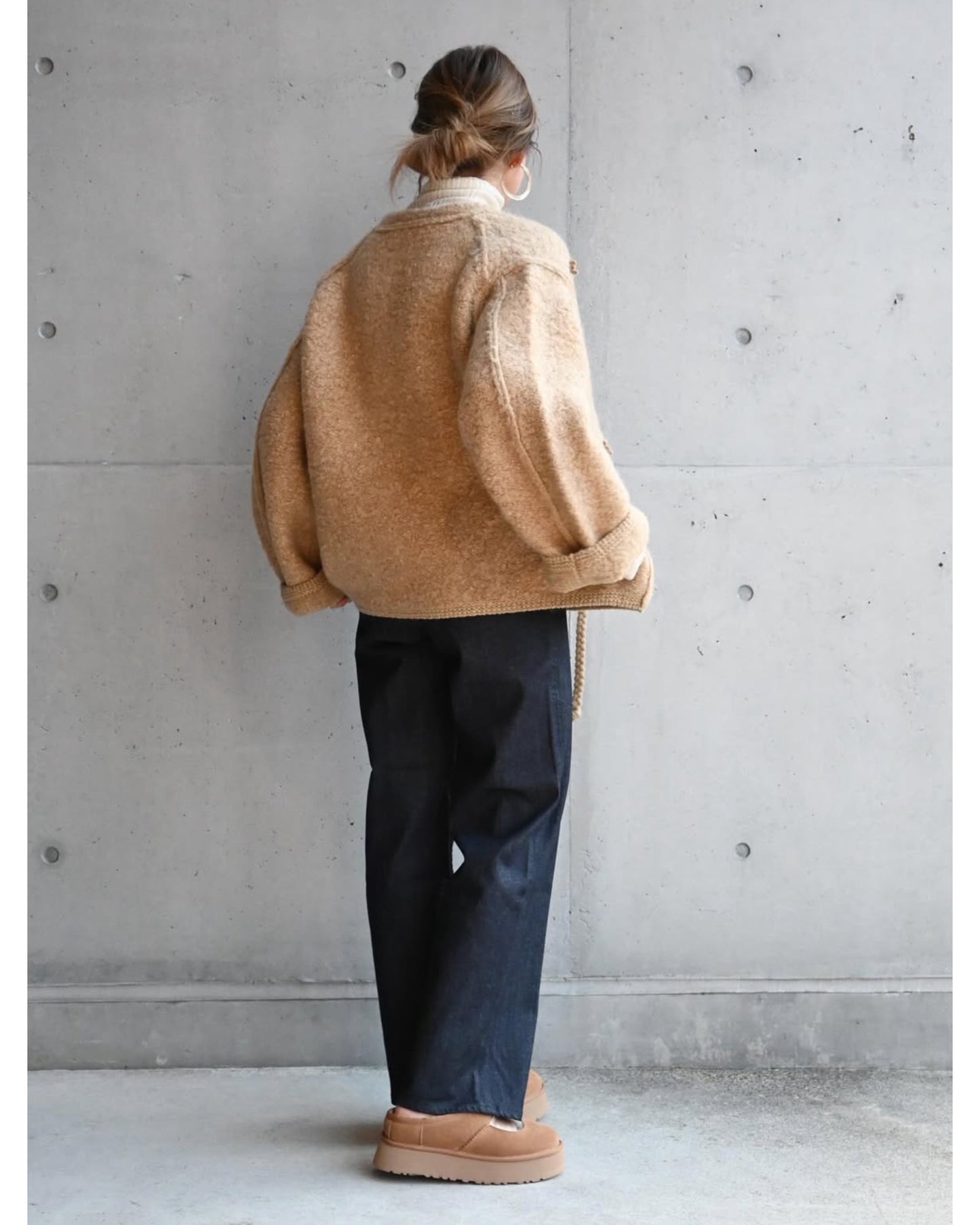 mohair & shetland wool jumbo loop knit jacket