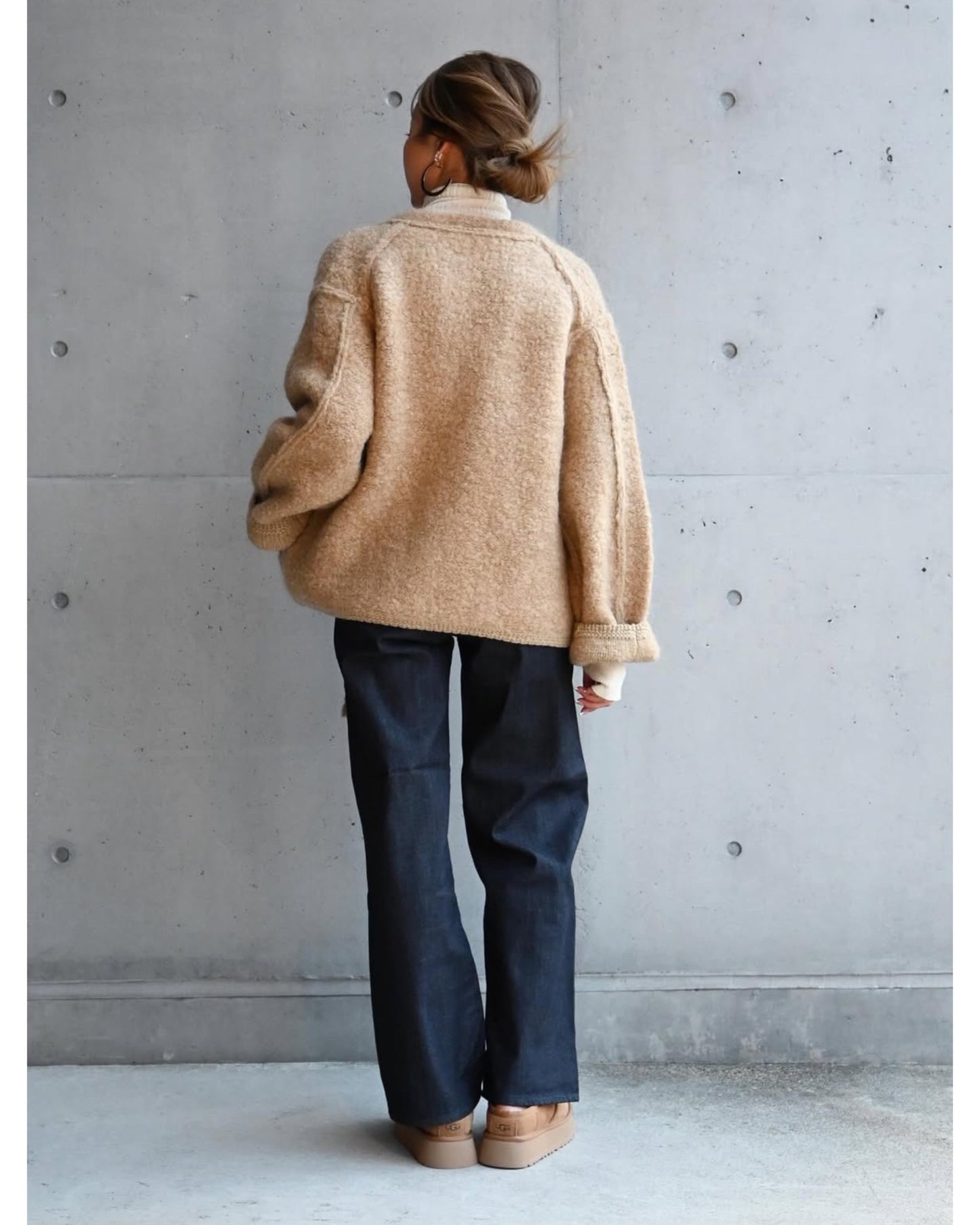 mohair & shetland wool jumbo loop knit jacket