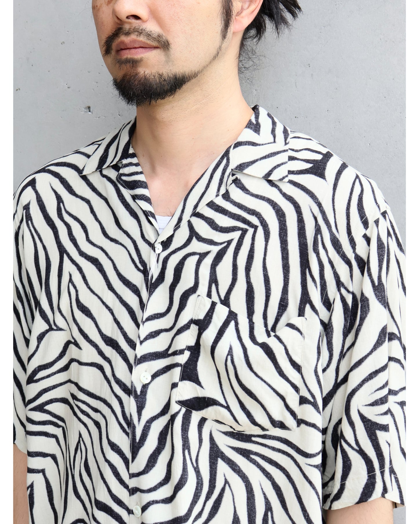 ZEBRA 半袖オープンカラーシャツ