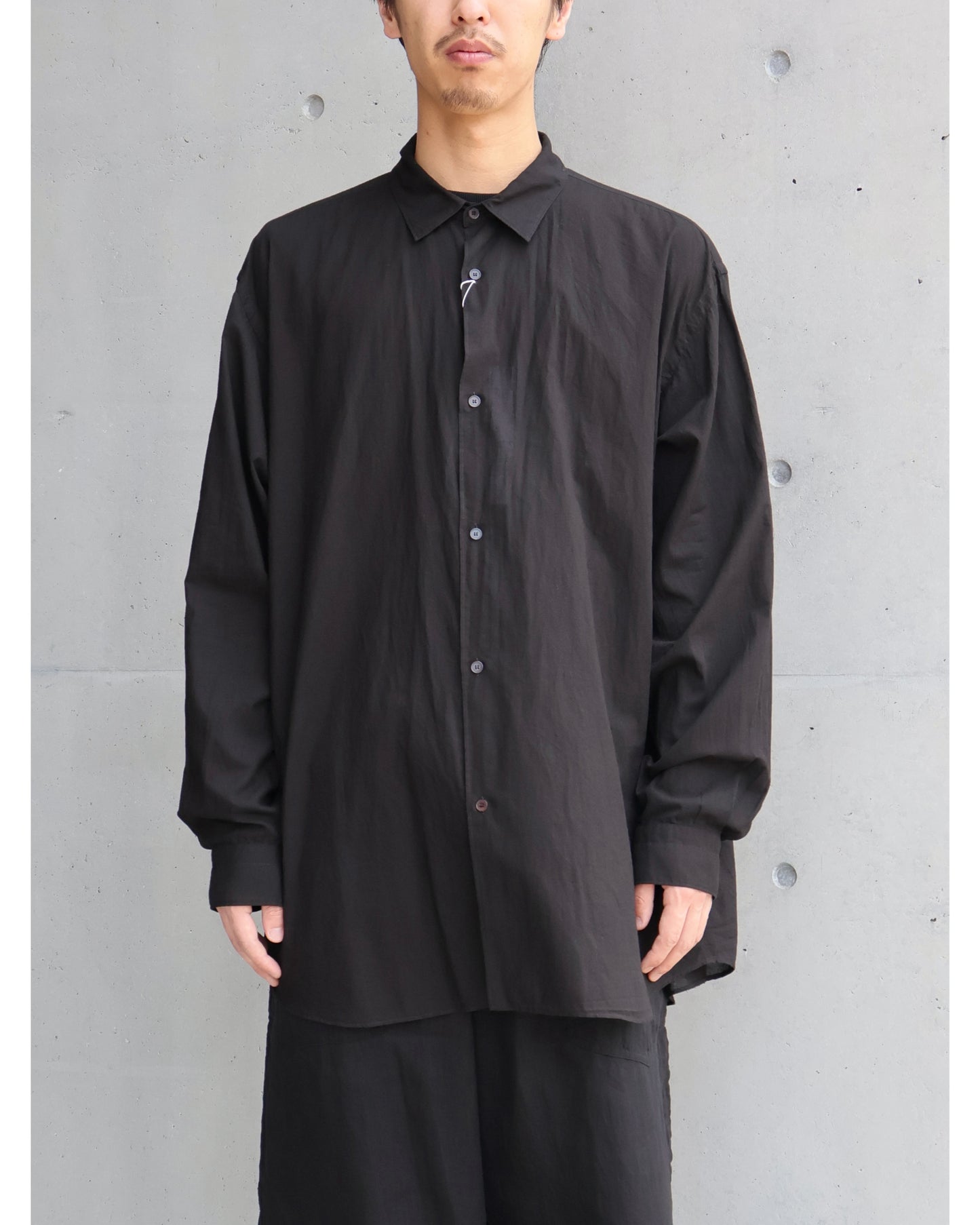 KHADIコットン コモリシャツ BLACK