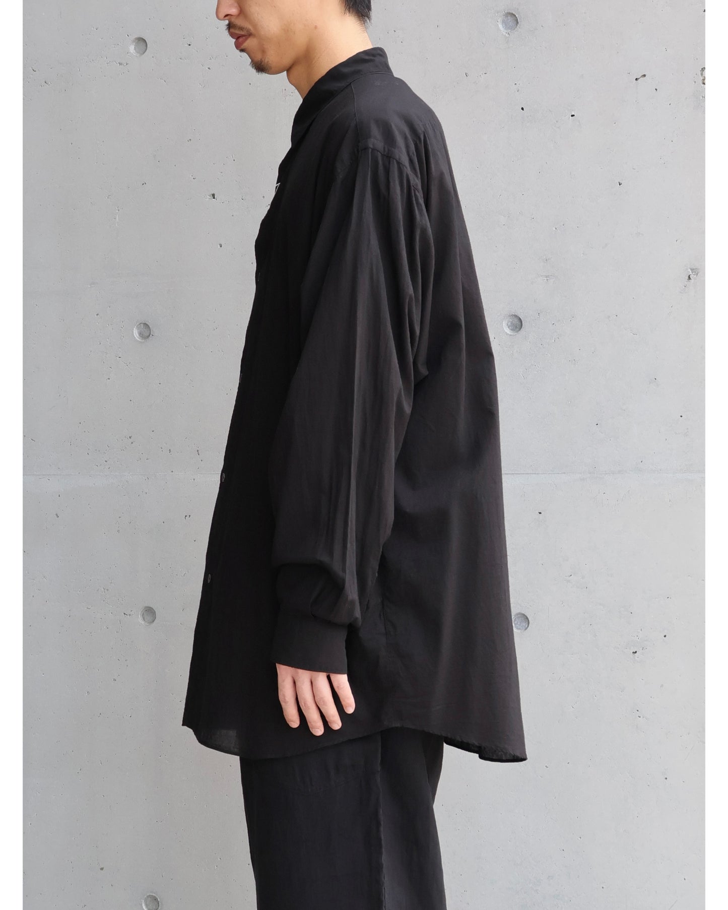 KHADIコットン コモリシャツ BLACK