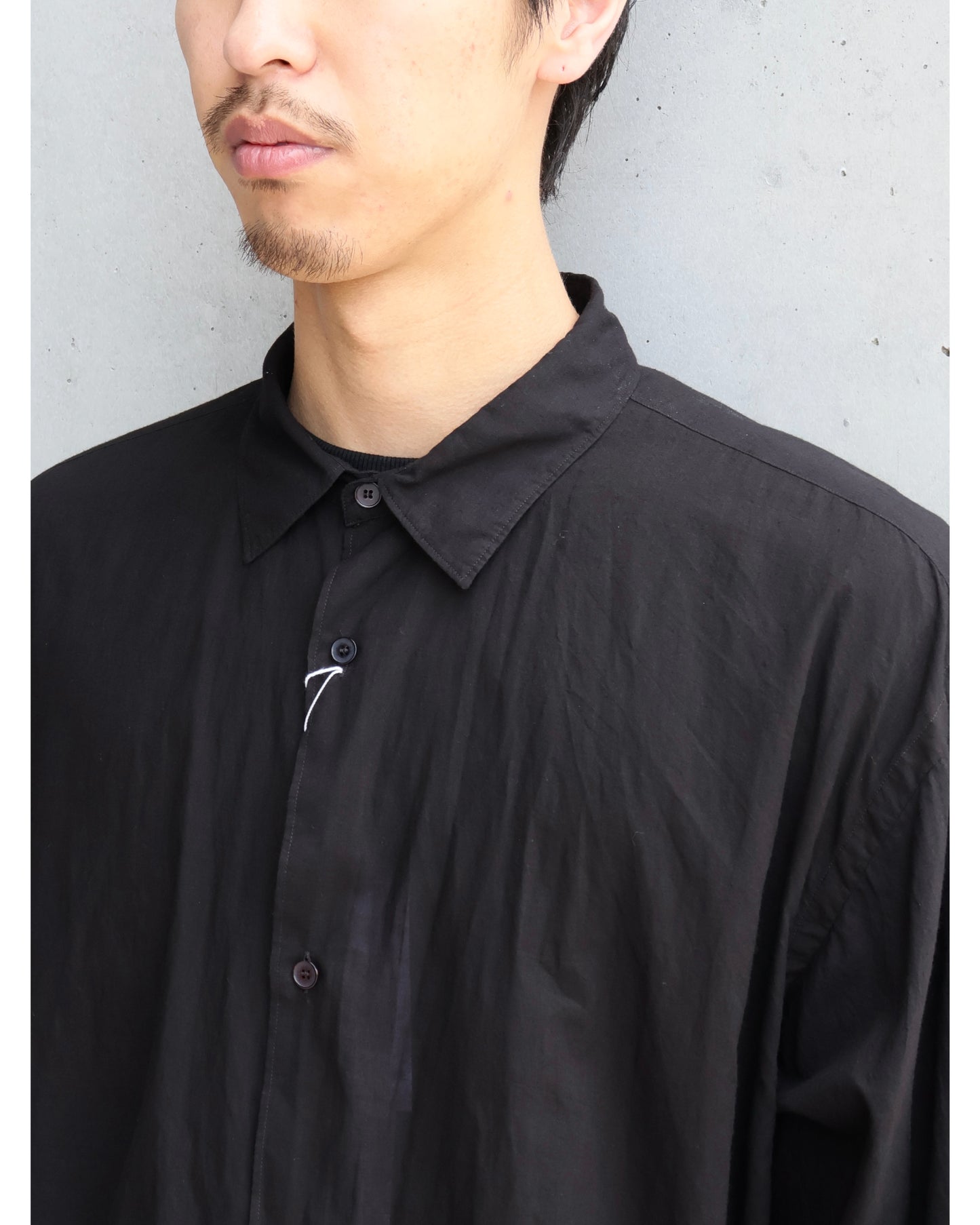 KHADIコットン コモリシャツ BLACK