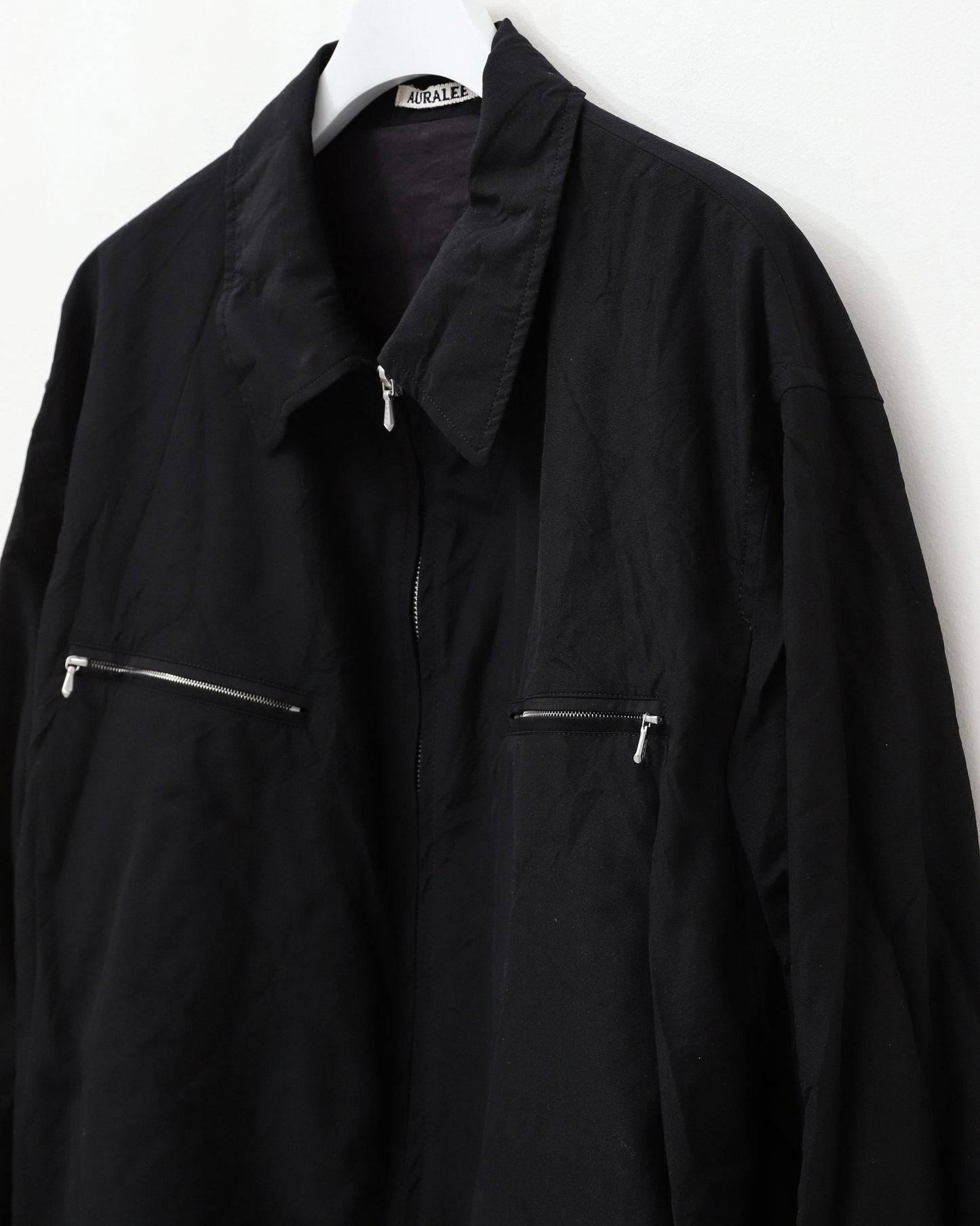 HIGH COUNT WOOL POPLIN BLOUSON BLACK