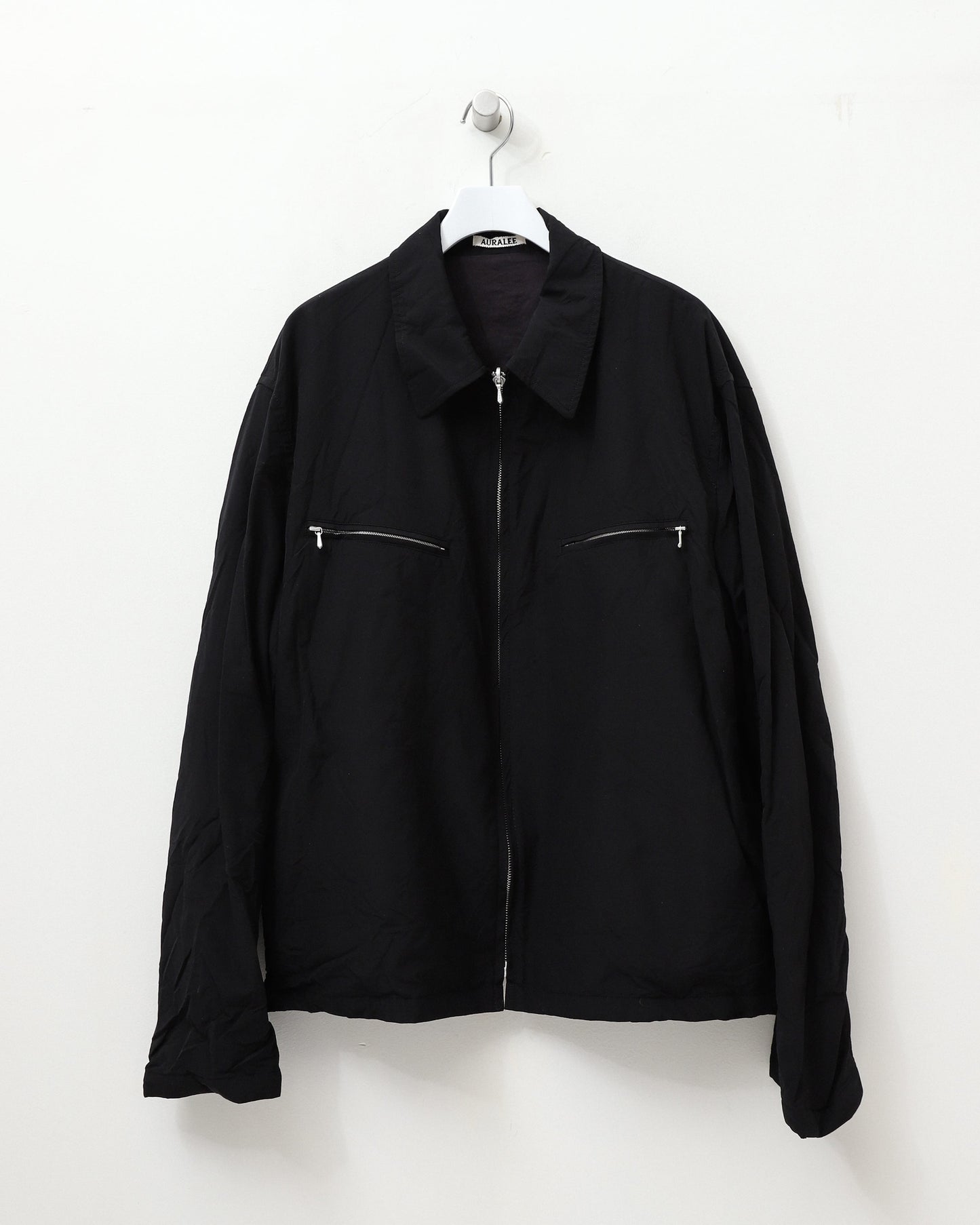 HIGH COUNT WOOL POPLIN BLOUSON BLACK