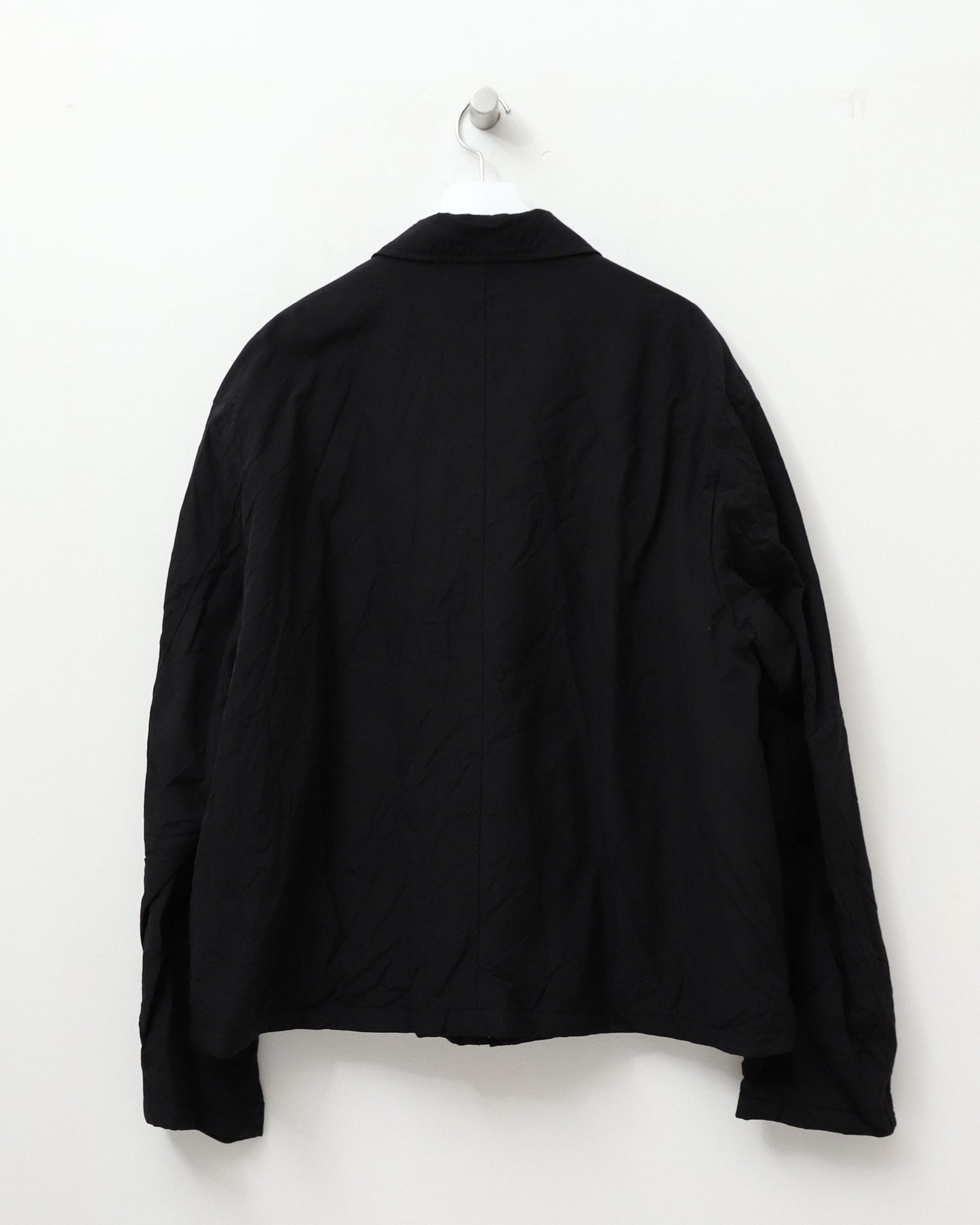 HIGH COUNT WOOL POPLIN BLOUSON BLACK