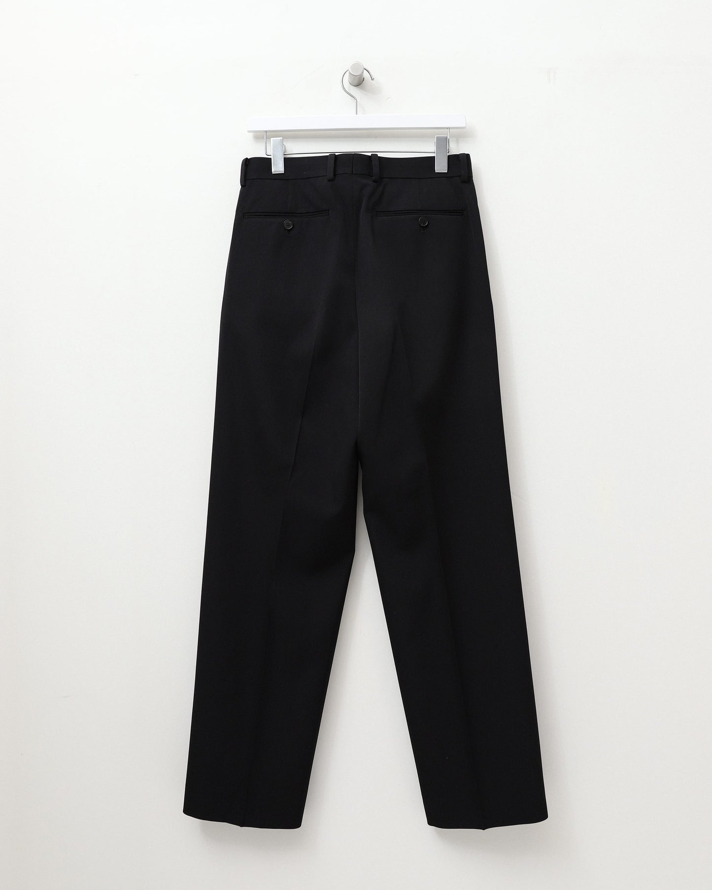 LIGHT WOOL MAX GABARDINE TWO-TUCK SLACKS TOP BLACK