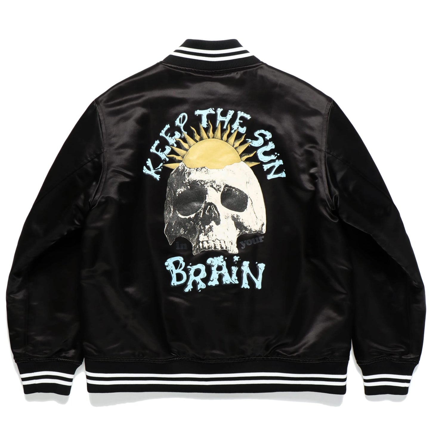 SATIN STADIUM JACKET / U KEEP THE SUN BRAIN