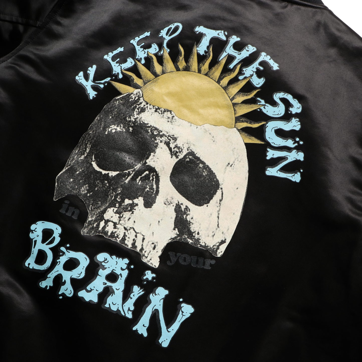 SATIN STADIUM JACKET / U KEEP THE SUN BRAIN