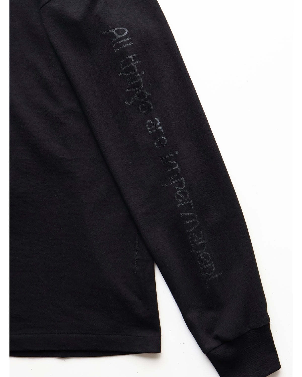 コットンジャージ プリント長袖Tシャツ BLACK