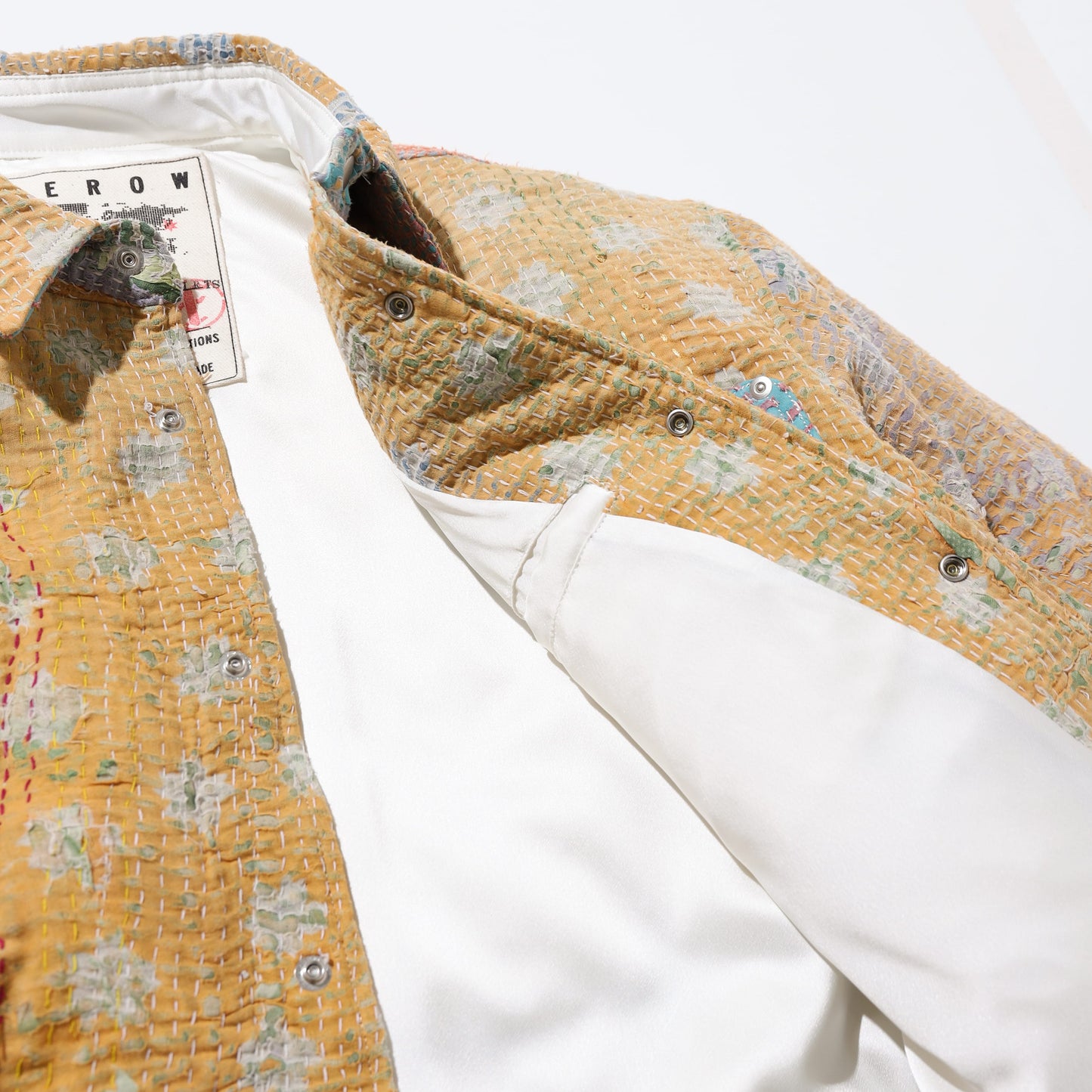 Vintage Kantha Quilt Down Shirts