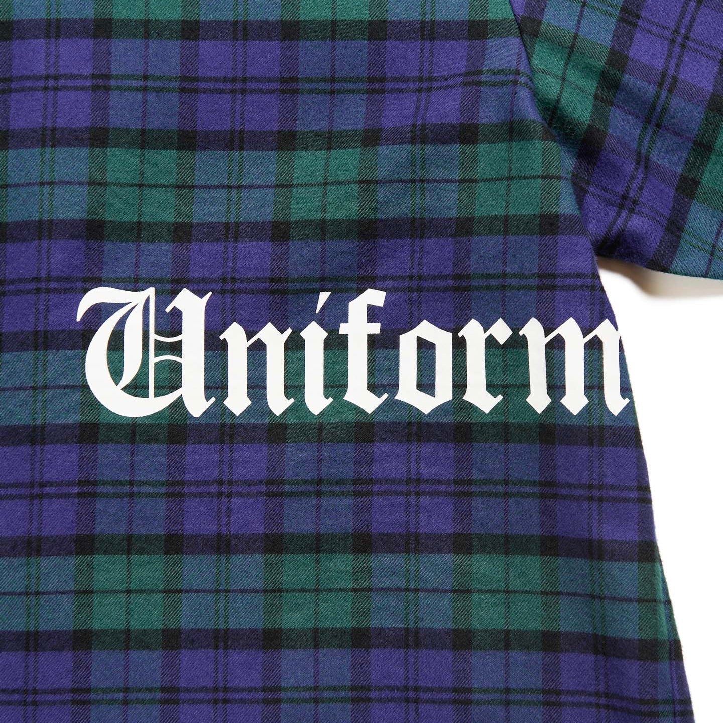 FLANNEL CHECK GOTHIC LOGO BAGGY SHIRT