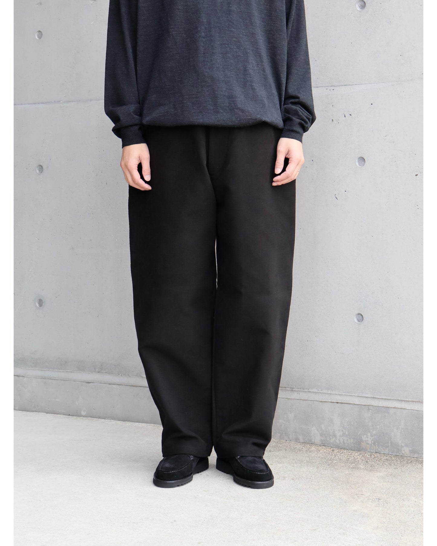 モールスキン ドローストリングパンツ BLACK