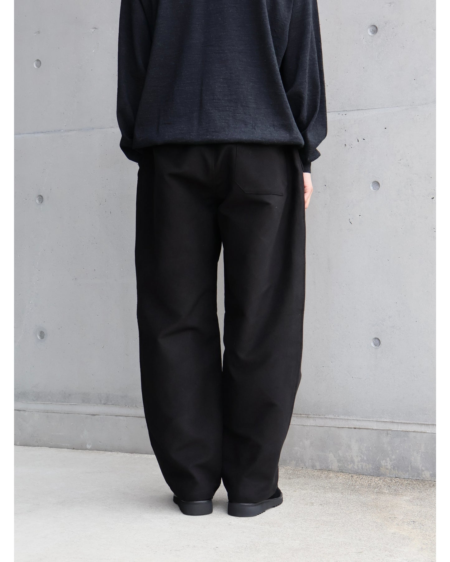 モールスキン ドローストリングパンツ BLACK