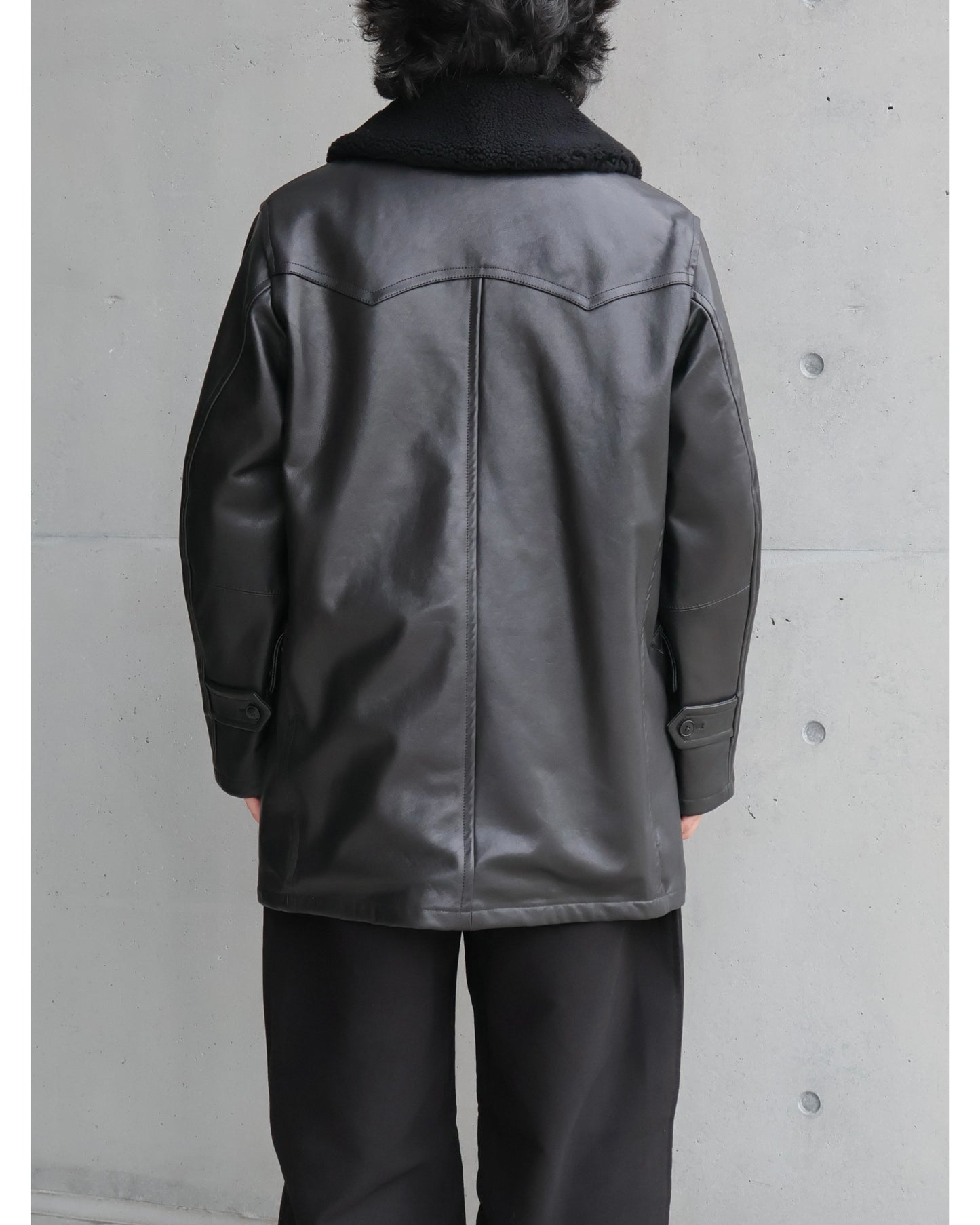 ラムレザー カナディアンコート BLACK