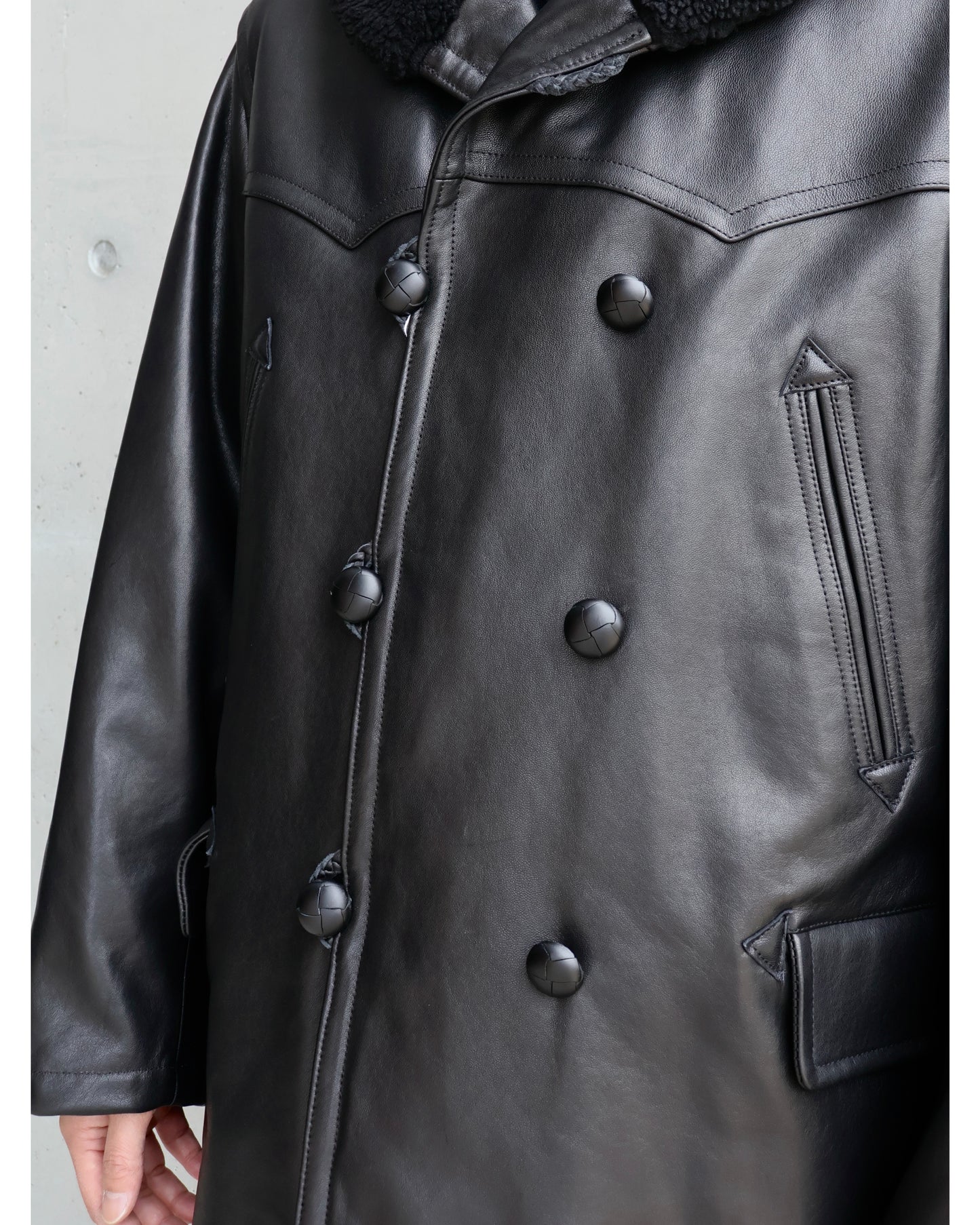 ラムレザー カナディアンコート BLACK