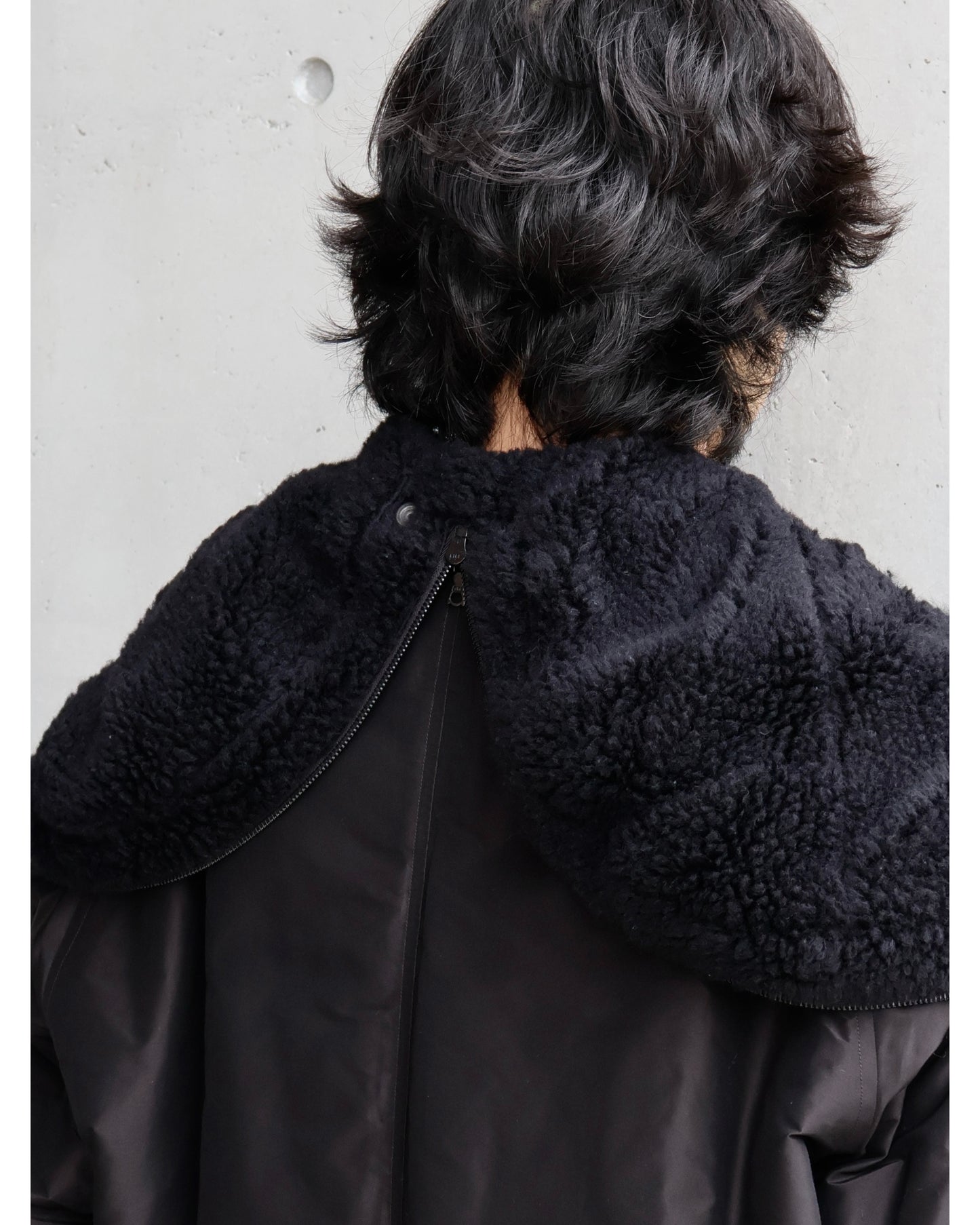 コットンシルク ミリタリーフーデッドジャケット BROWN