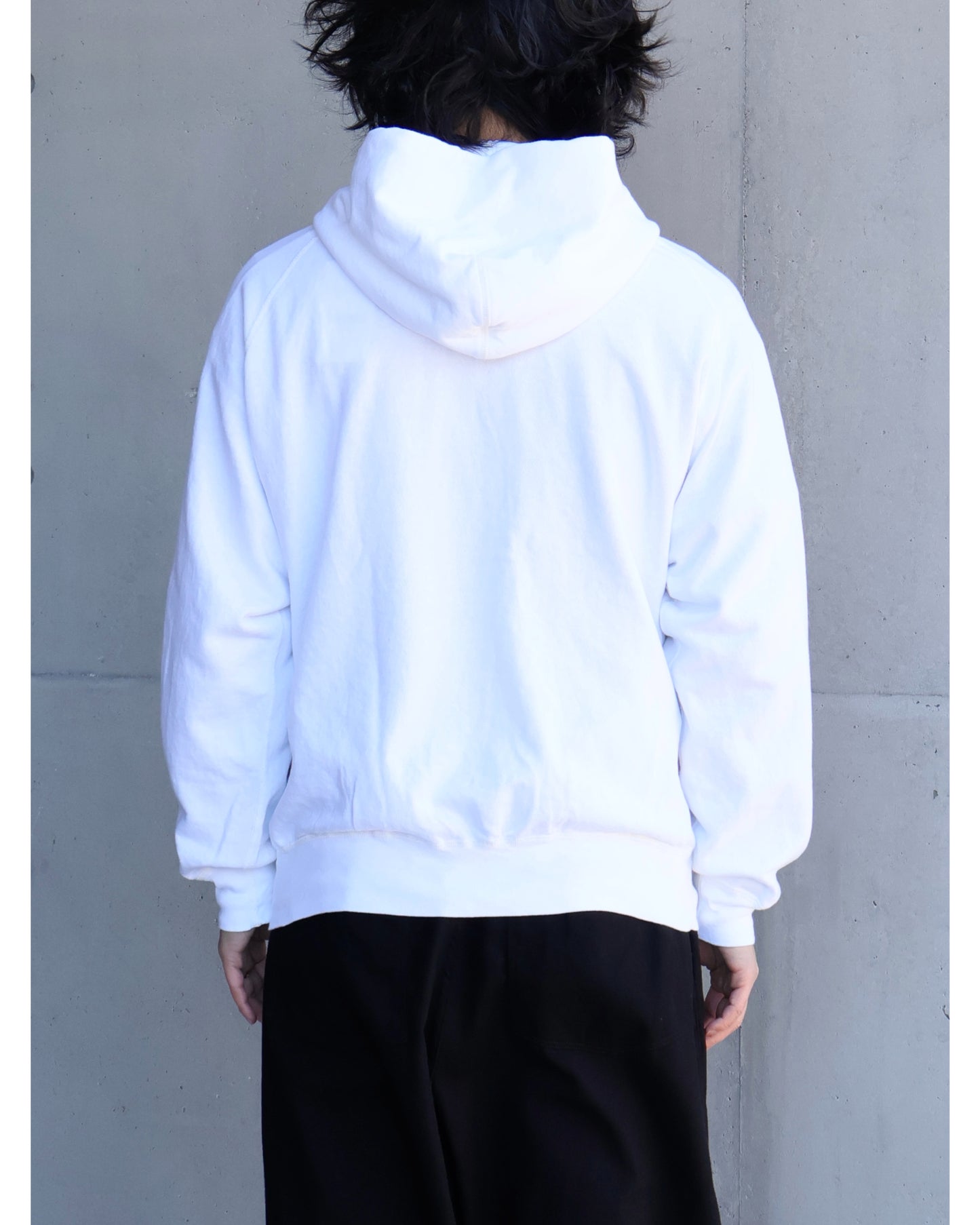 LWコットン裏毛 ジップパーカ WHITE