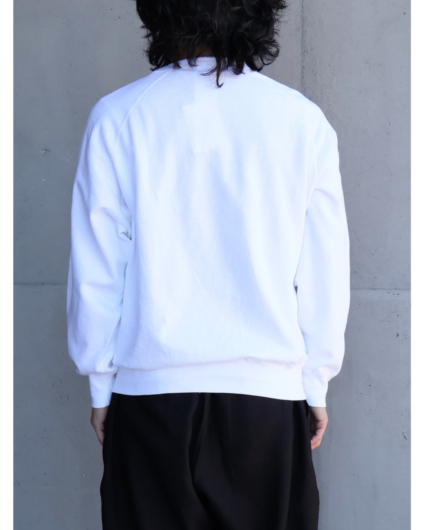 LWコットン裏毛 クルーネック WHITE