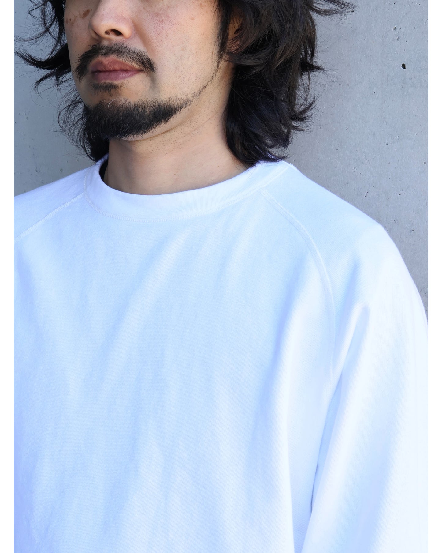 LWコットン裏毛 クルーネック WHITE