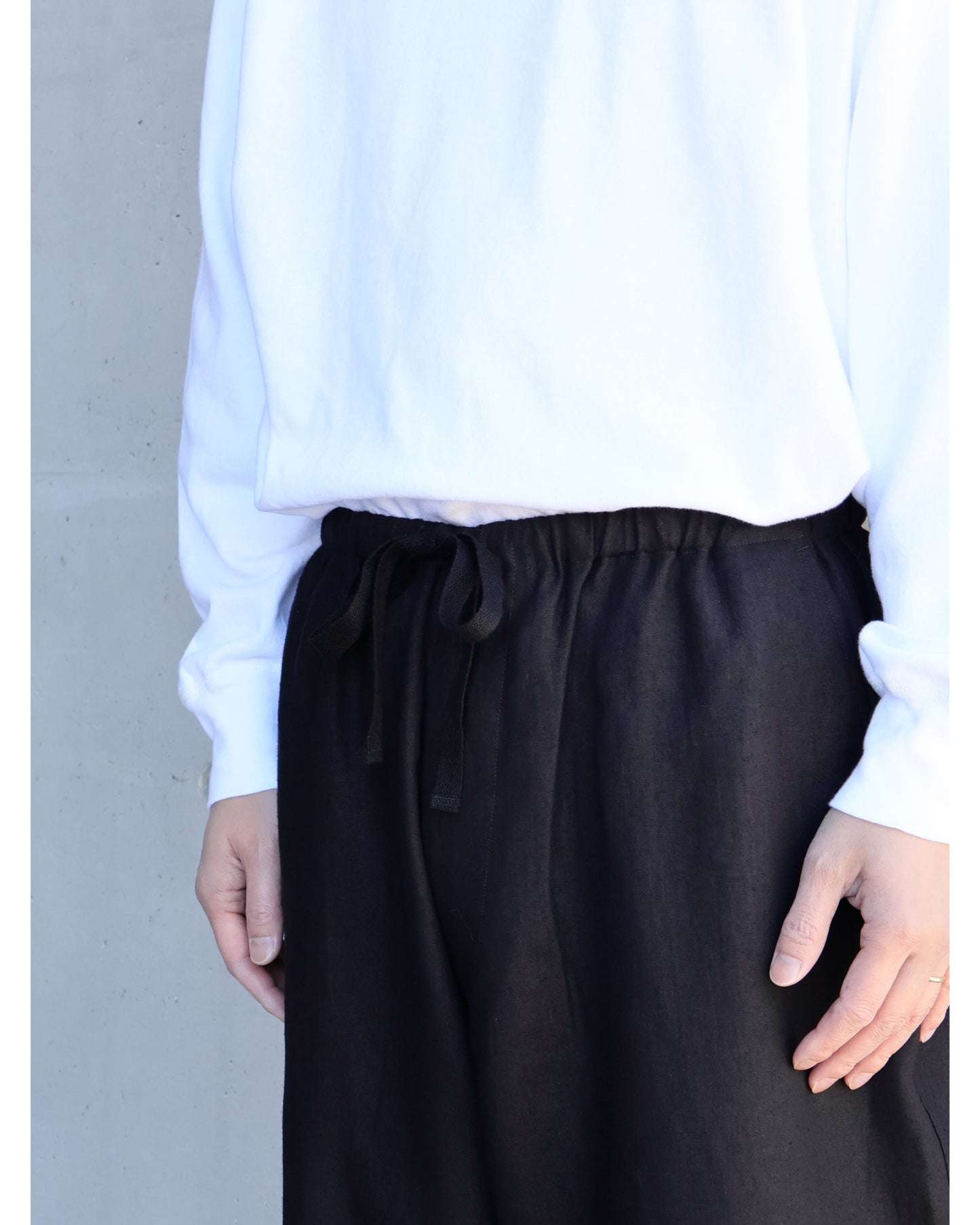 カナパ ドローストリングパンツ BLACK