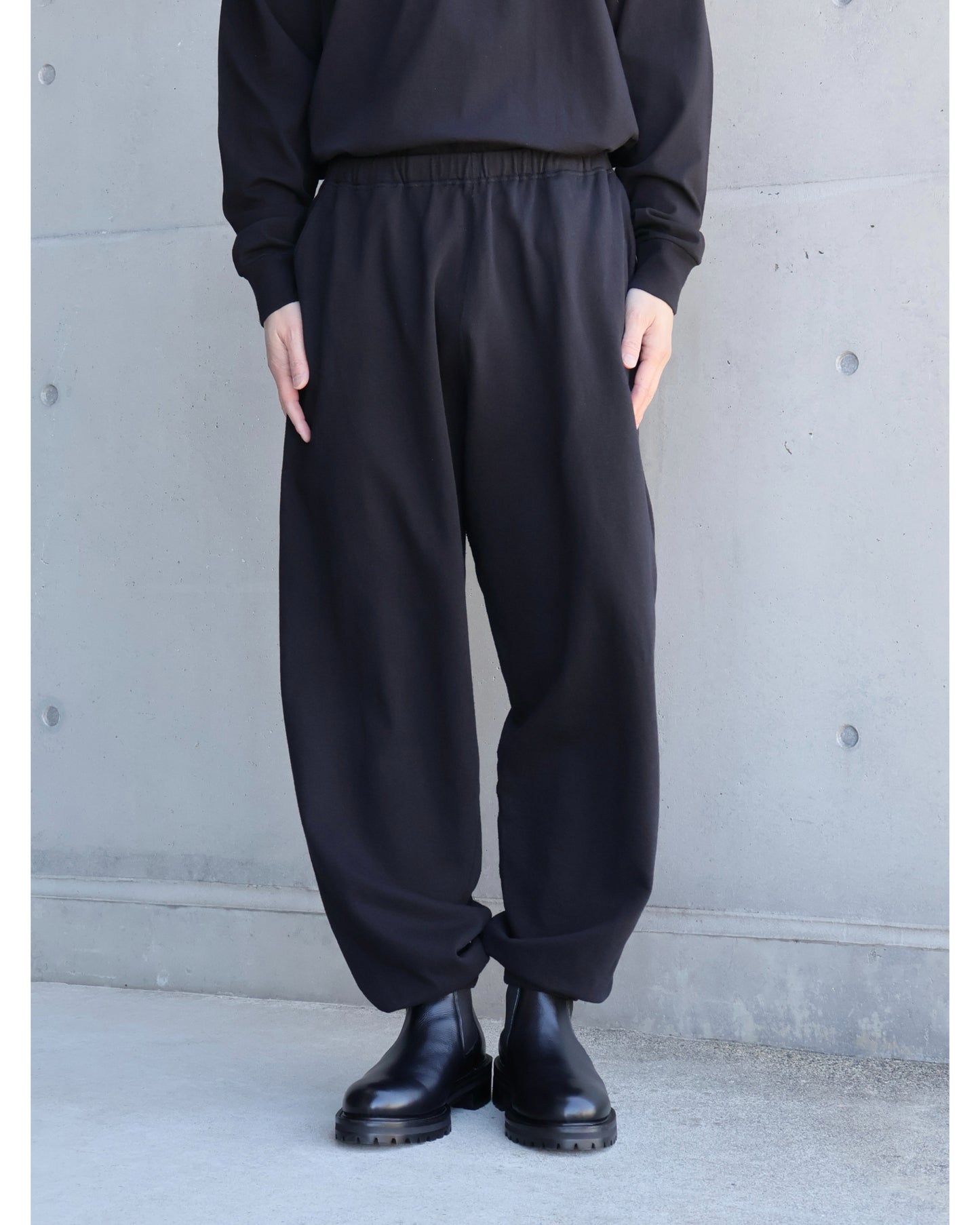 LWコットン裏毛 パンツ BLACK