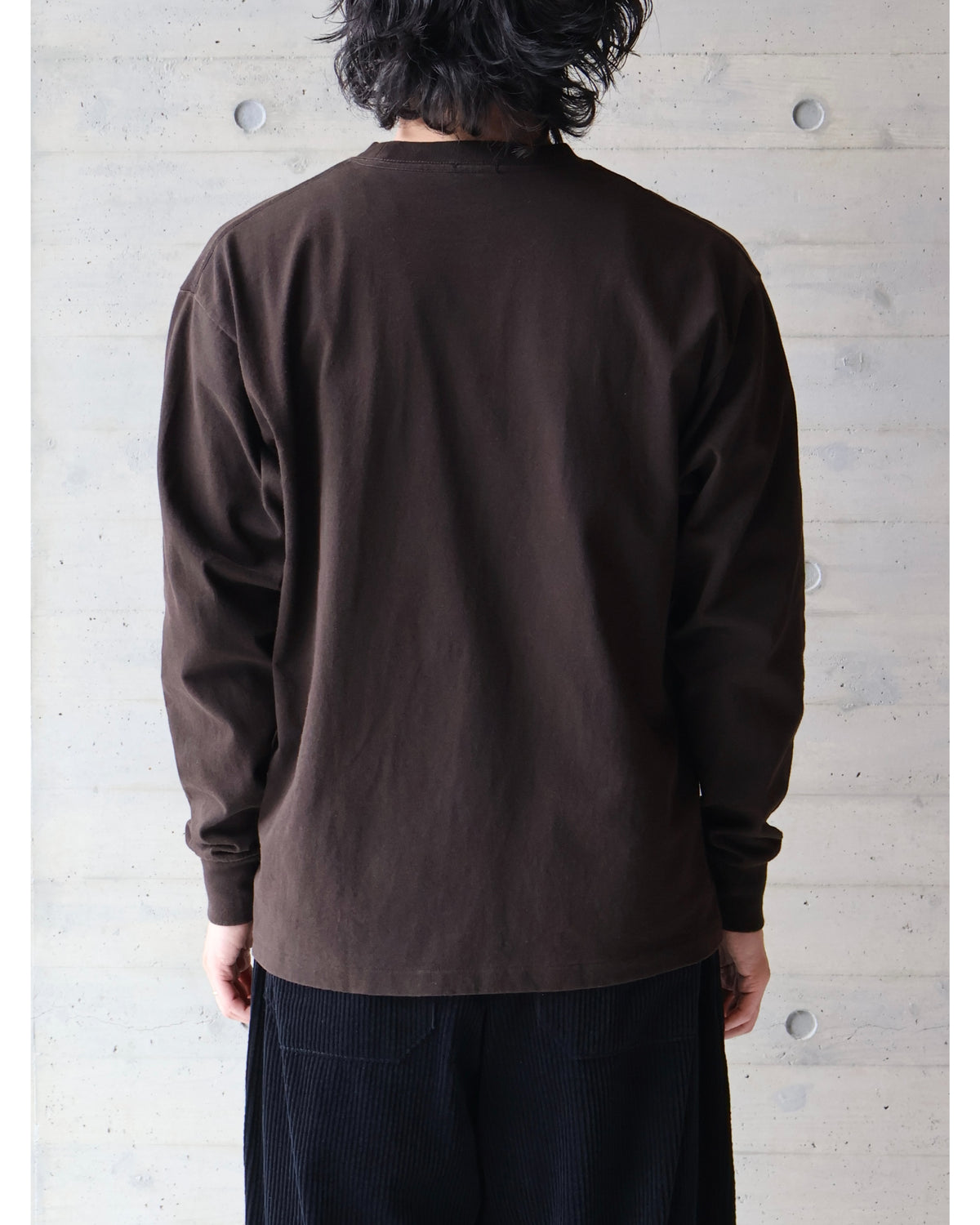 コットンジャージ 長袖Tシャツ BROWN