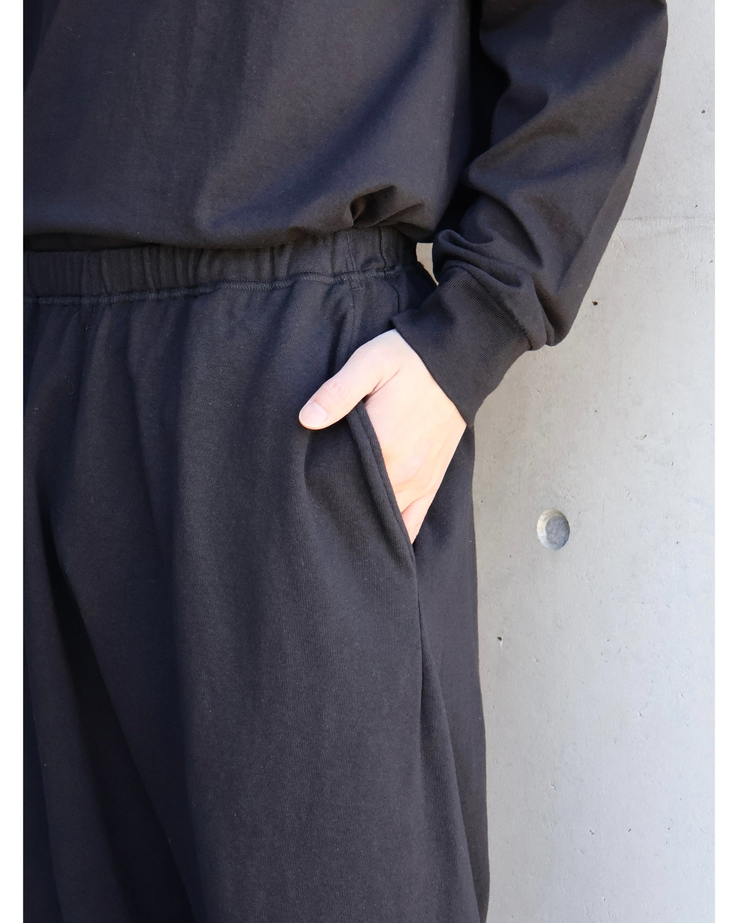 LWコットン裏毛 パンツ BLACK