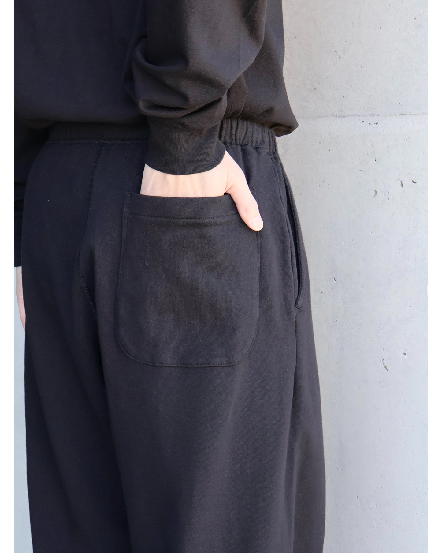LWコットン裏毛 パンツ BLACK
