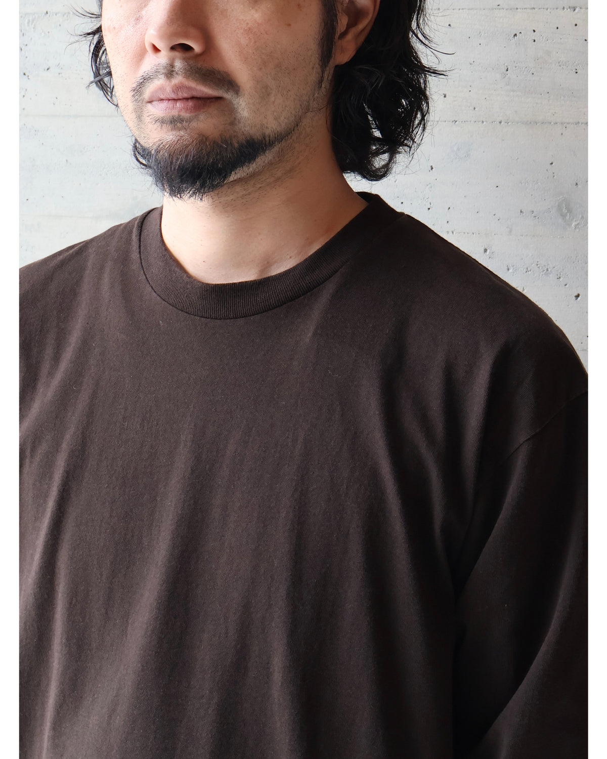 コットンジャージ 長袖Tシャツ BROWN