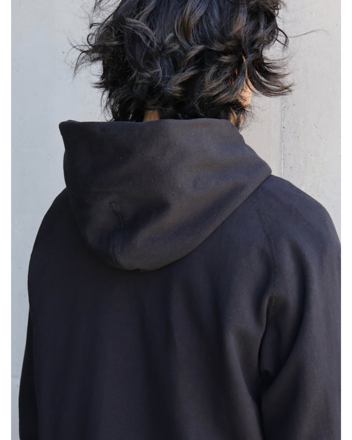 LWコットン裏毛 ジップパーカ BLACK