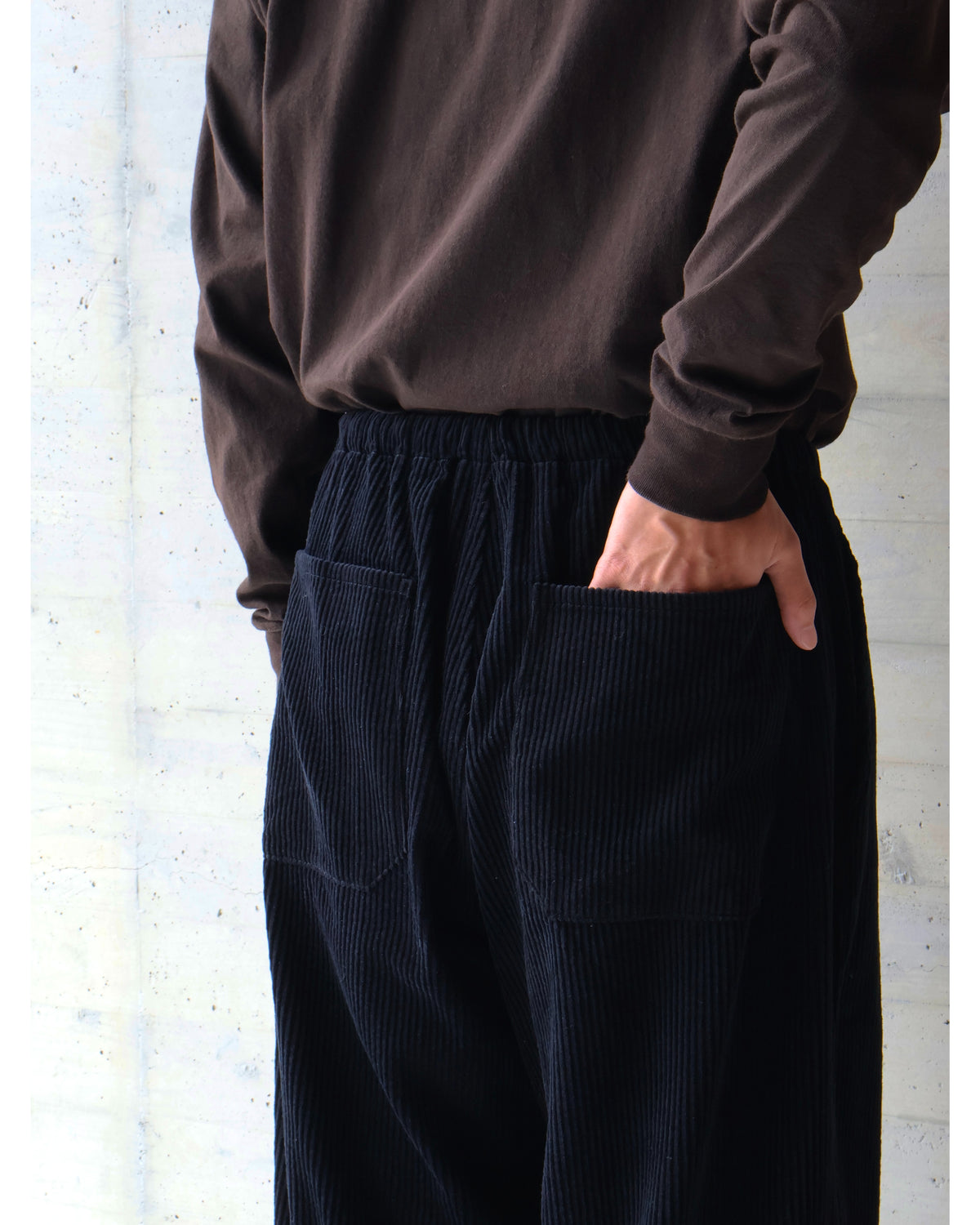 コーデュロイ ドローストリングパンツ BLACK