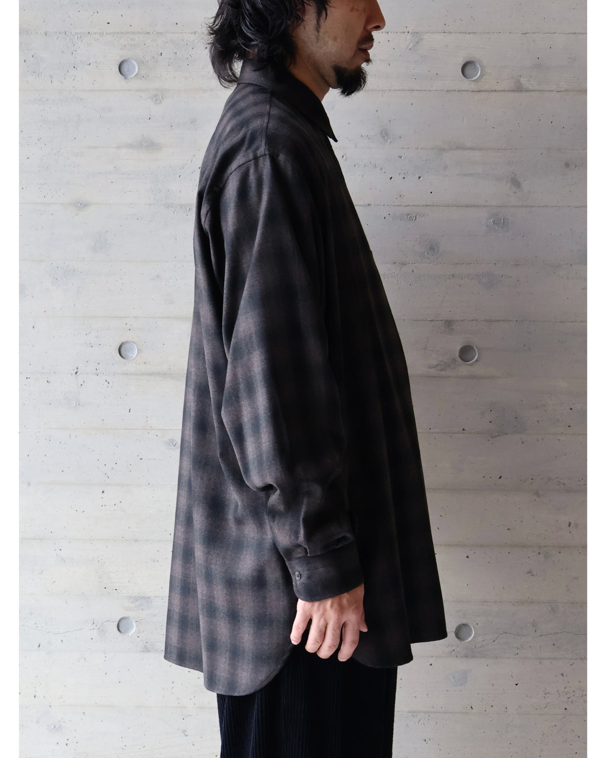 ウールチェック ジップシャツ CHECK